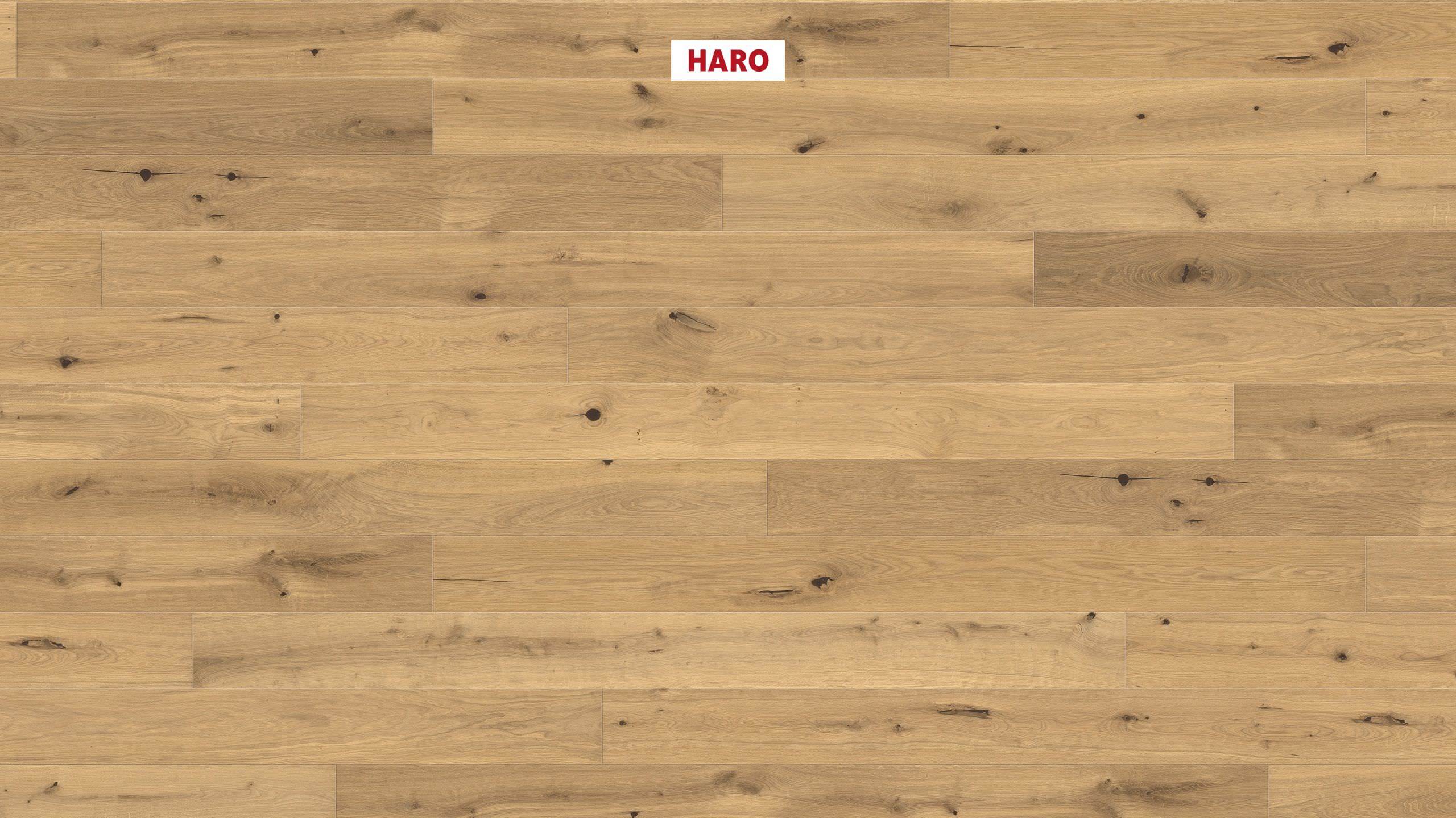 HARO PARQUET 4000 Planche large à l'ancienne 180 4V Chêne invisible Sauvage brossé naturaLin plus Top Connect