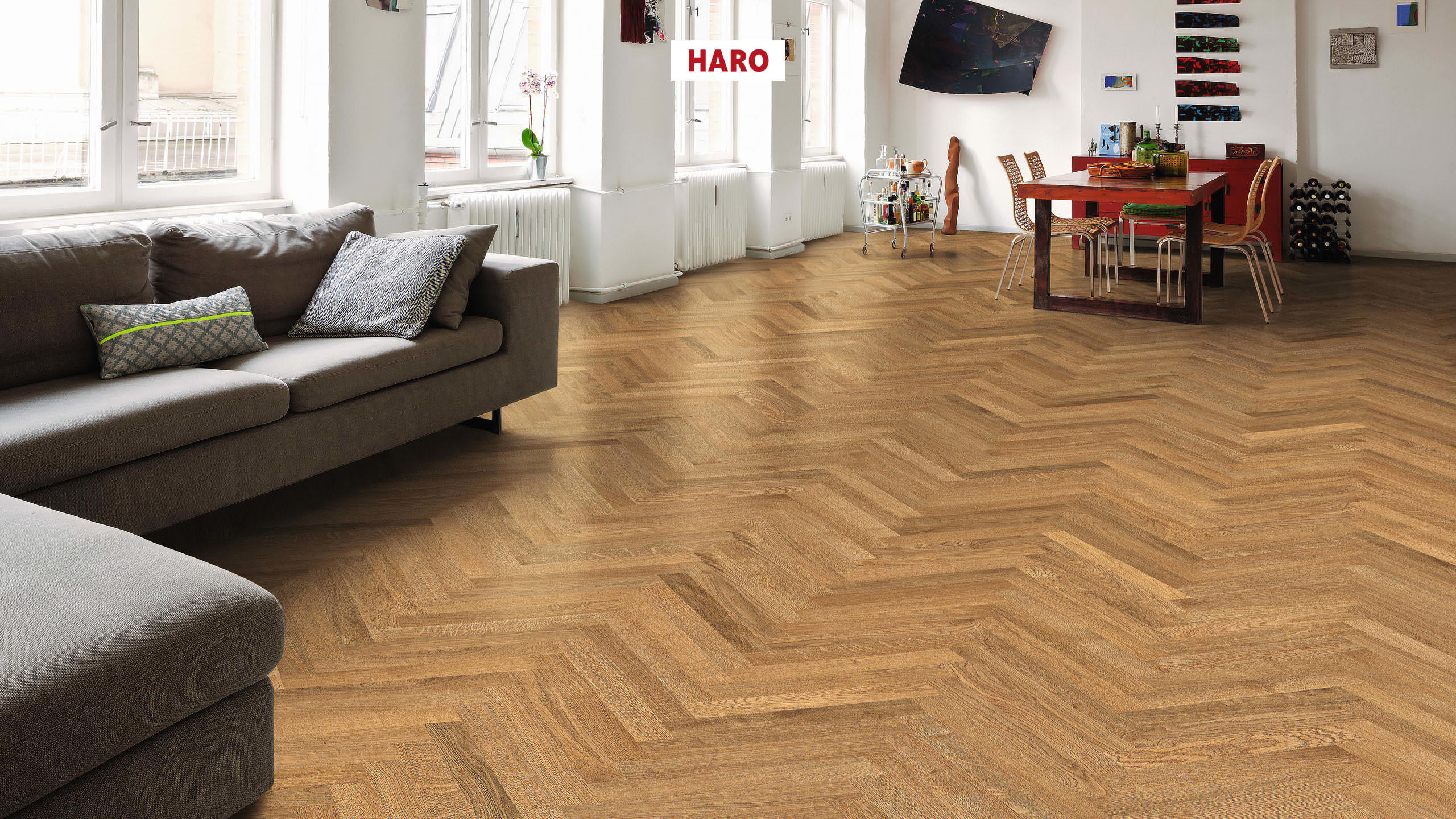 HARO PARQUET 4000 Lame Allegro Chêne Trend brossé naturaDur Rainure & languette