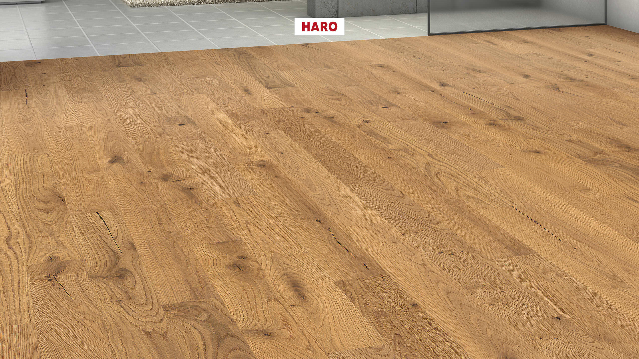 HARO PARQUET 4000 Planche large Prestige Chêne Sauvage brossé naturaDur Rainure & languette