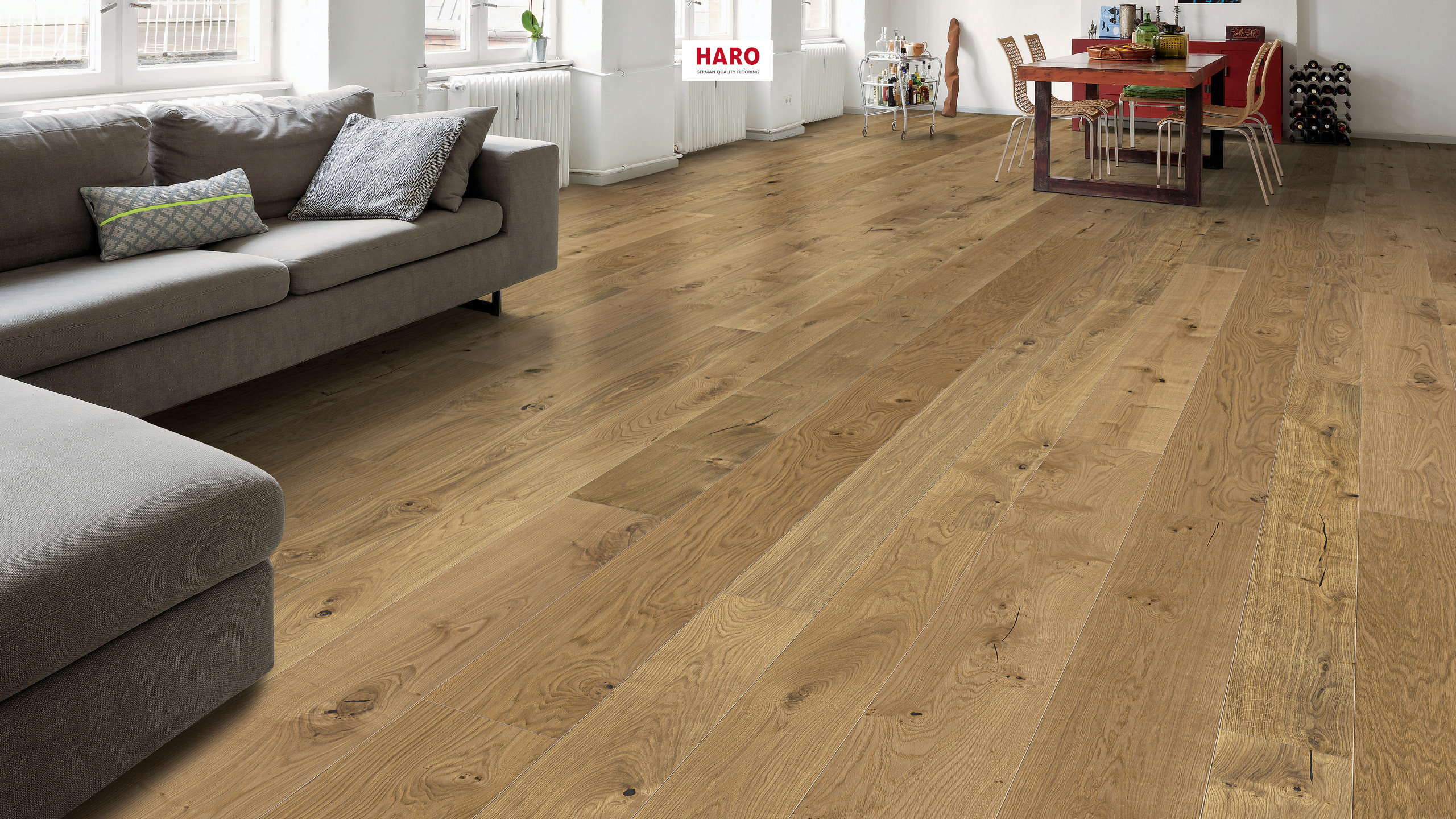 HARO PARQUET 4000 Planche large Plaza 240 4V Chêne Sauvage brossé naturaLin plus Top Connect