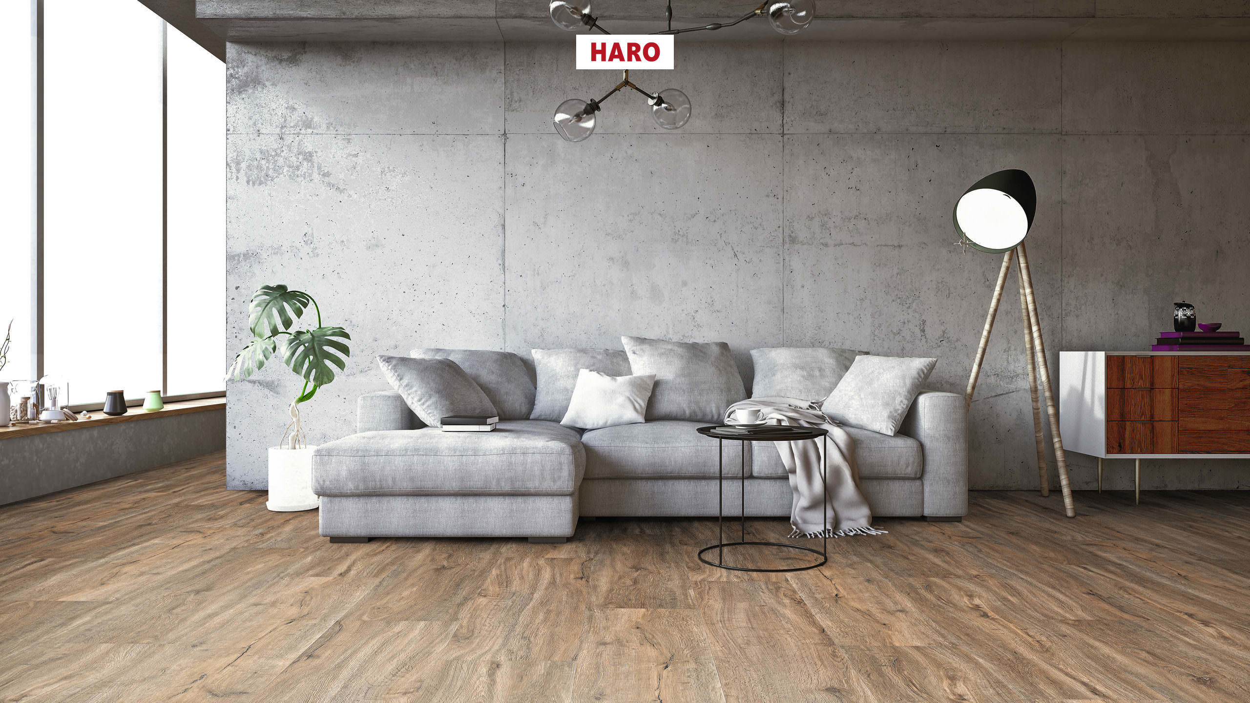 DISANO by HARO Saphir Planche large à l'ancienne 4VM Chêne vert creme* brossé Top Connect