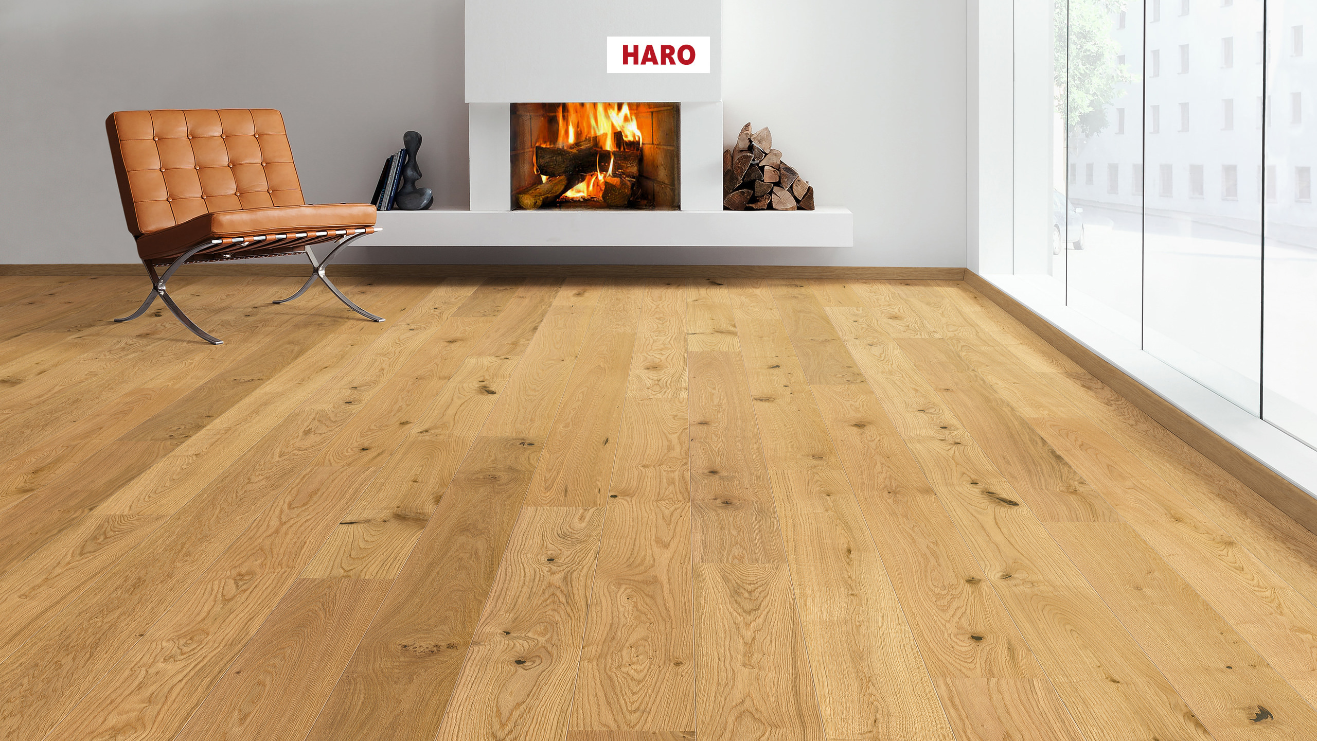 HARO PARQUET 2500 Planche large à l'ancienne 180 2V Chêne Universal brossé naturaLin plus Top Connect