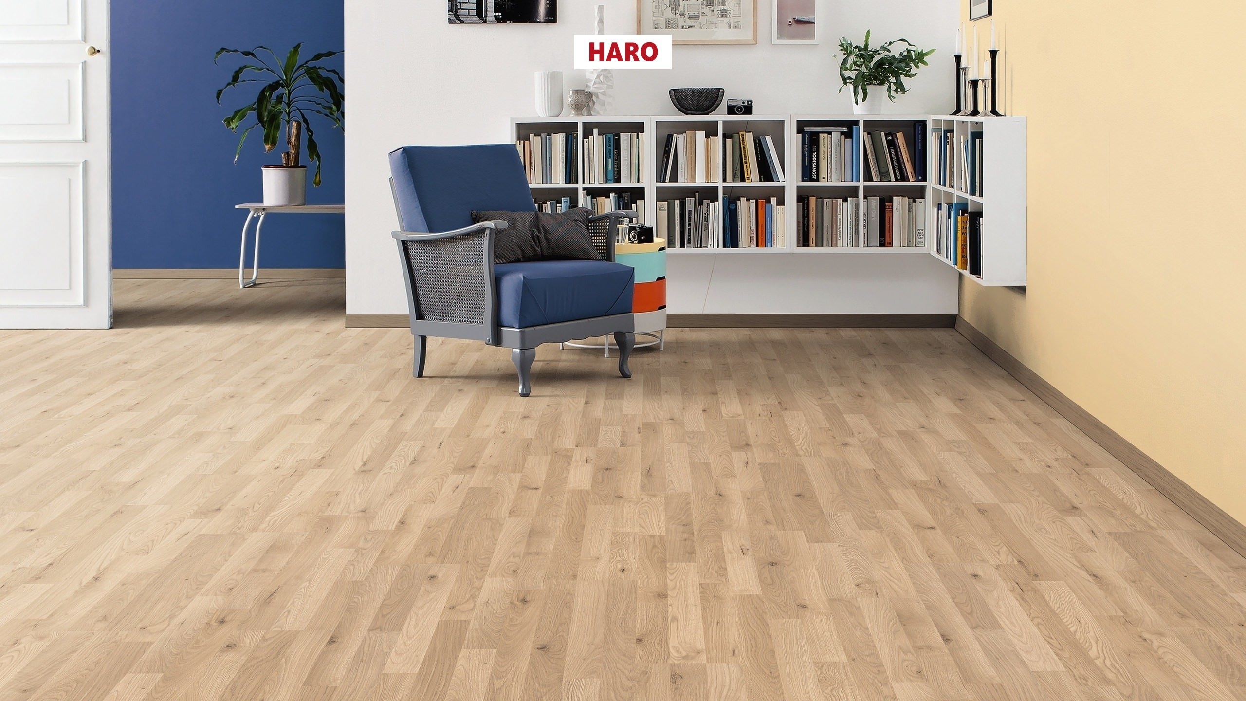 HARO Sol Stratifié TRITTY 90 3-frises Chêne vert* authentic mat Silent Pro Top Connect