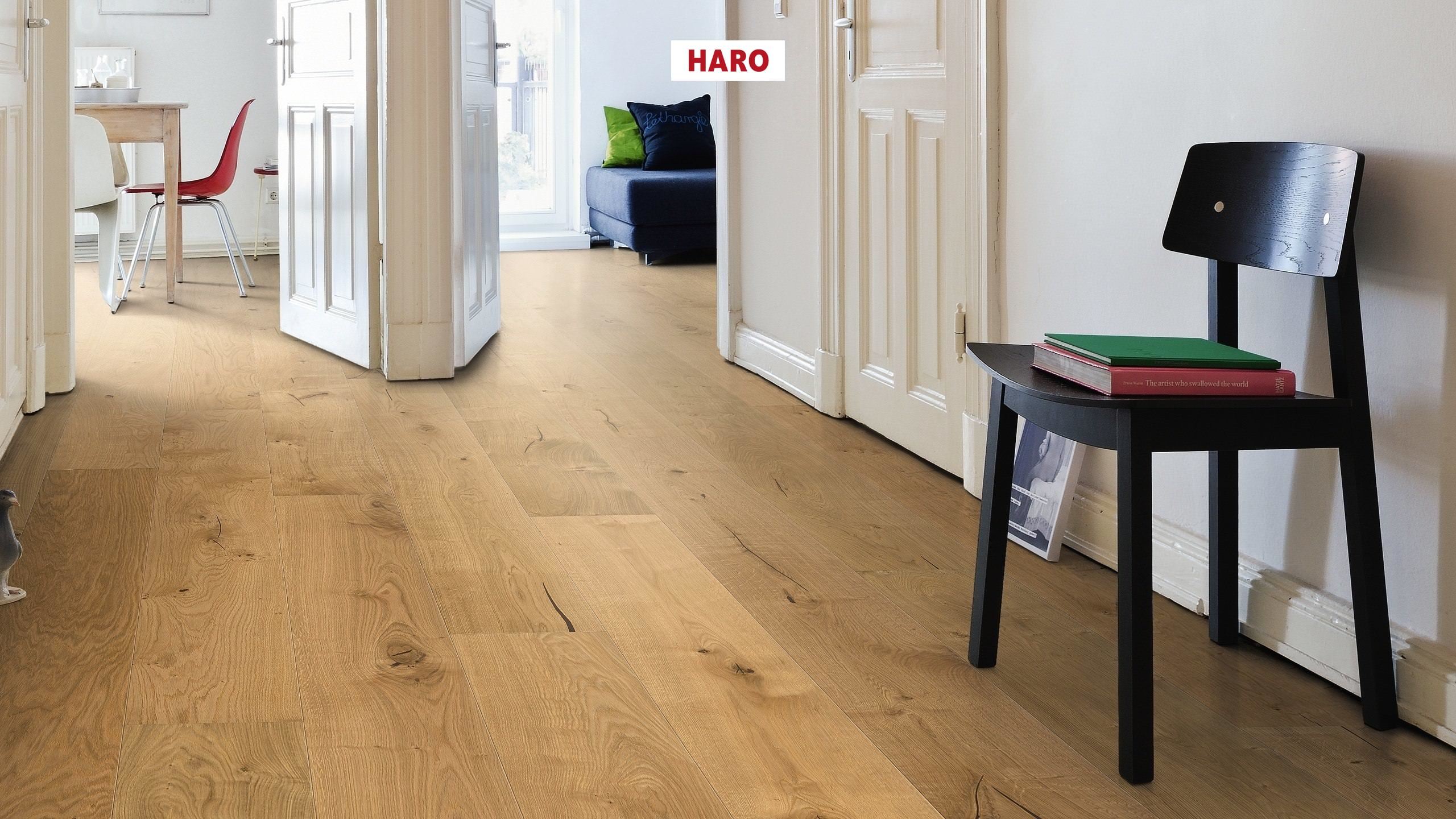 HARO PARQUET 4000 Planche large Plaza 240 4V Chêne invisible Sauvage brossé naturaLin plus Top Connect