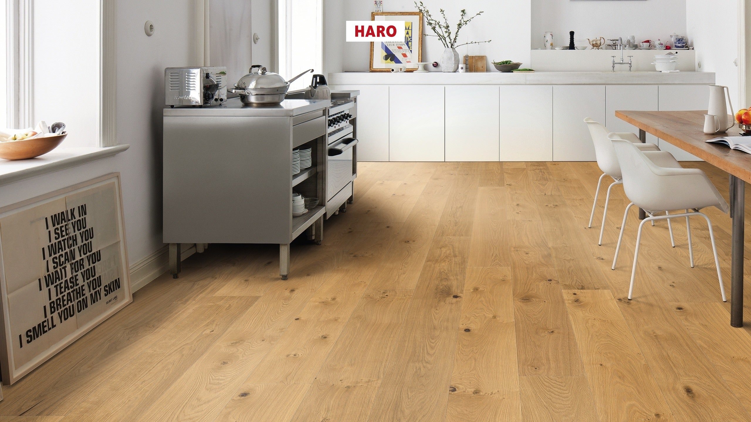 HARO PARQUET 4000 Planche large Plaza 240 4V Chêne Universal alpin brossé naturaLin plus Top Connect