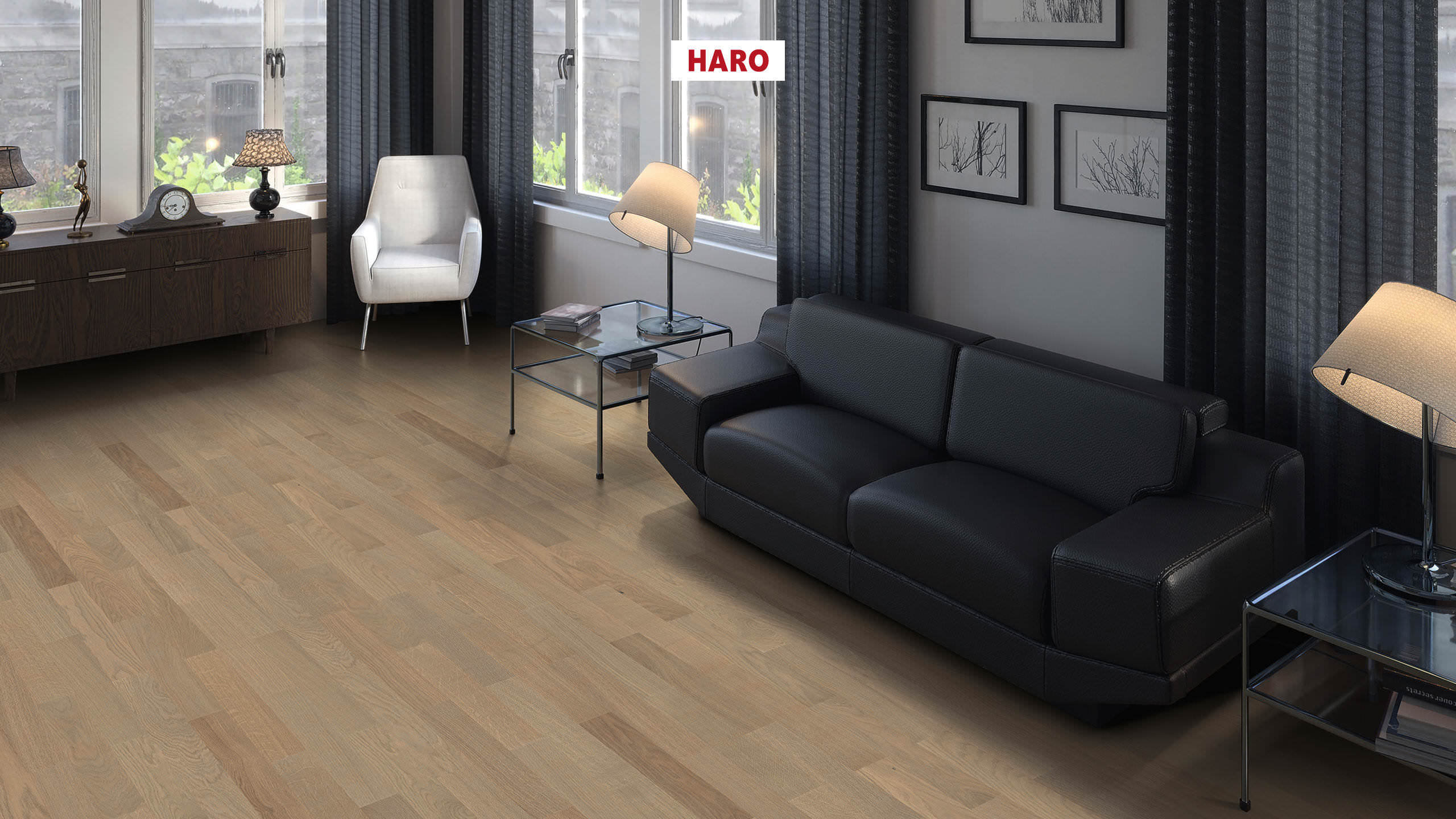 HARO PARQUET 4000 Lame Allegro Chêne gris sable Trend naturaDur Rainure & languette