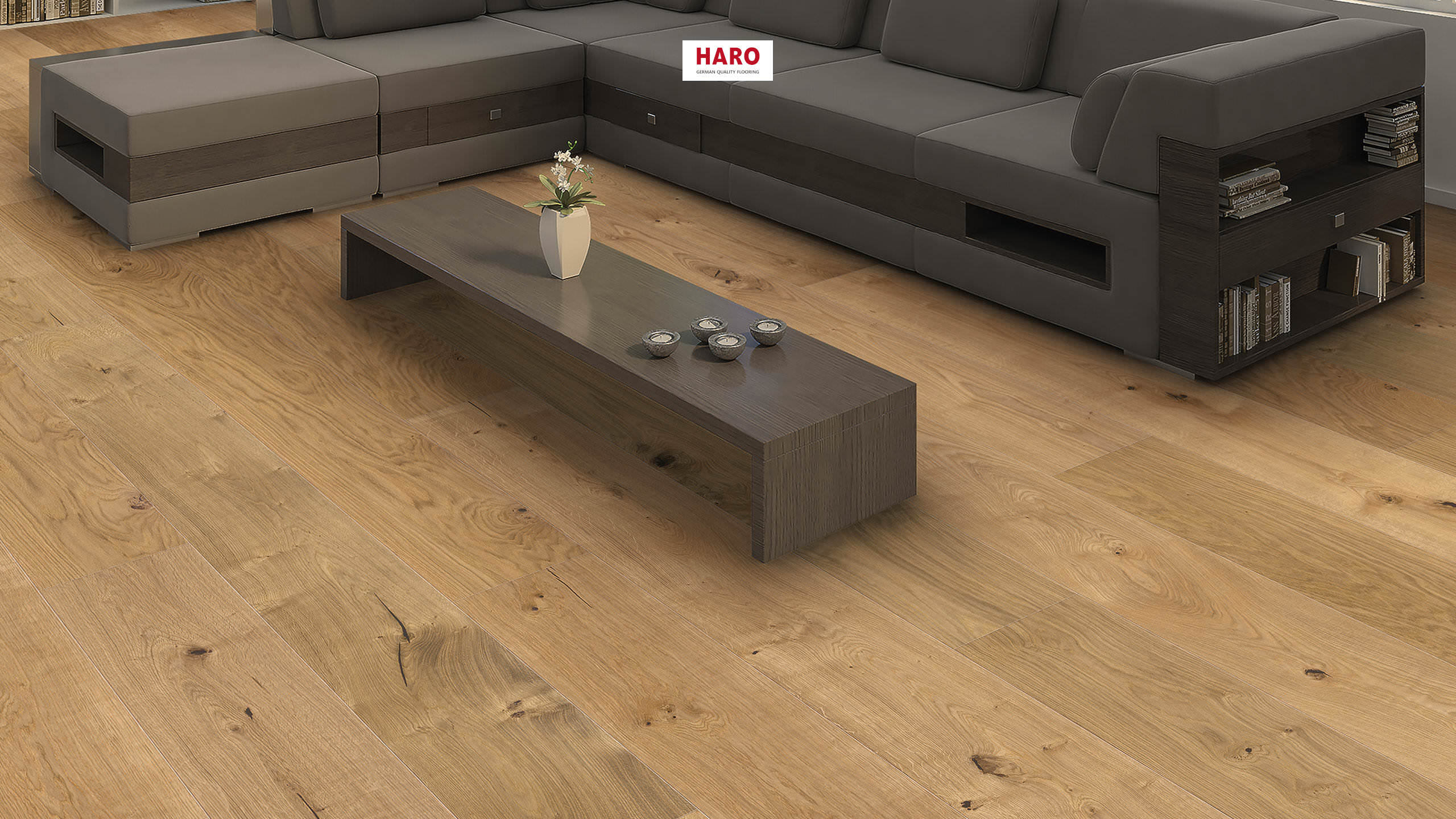HARO PARQUET 4000 Planche large Plaza 240 4V Chêne invisible Sauvage brossé naturaDur Top Connect
