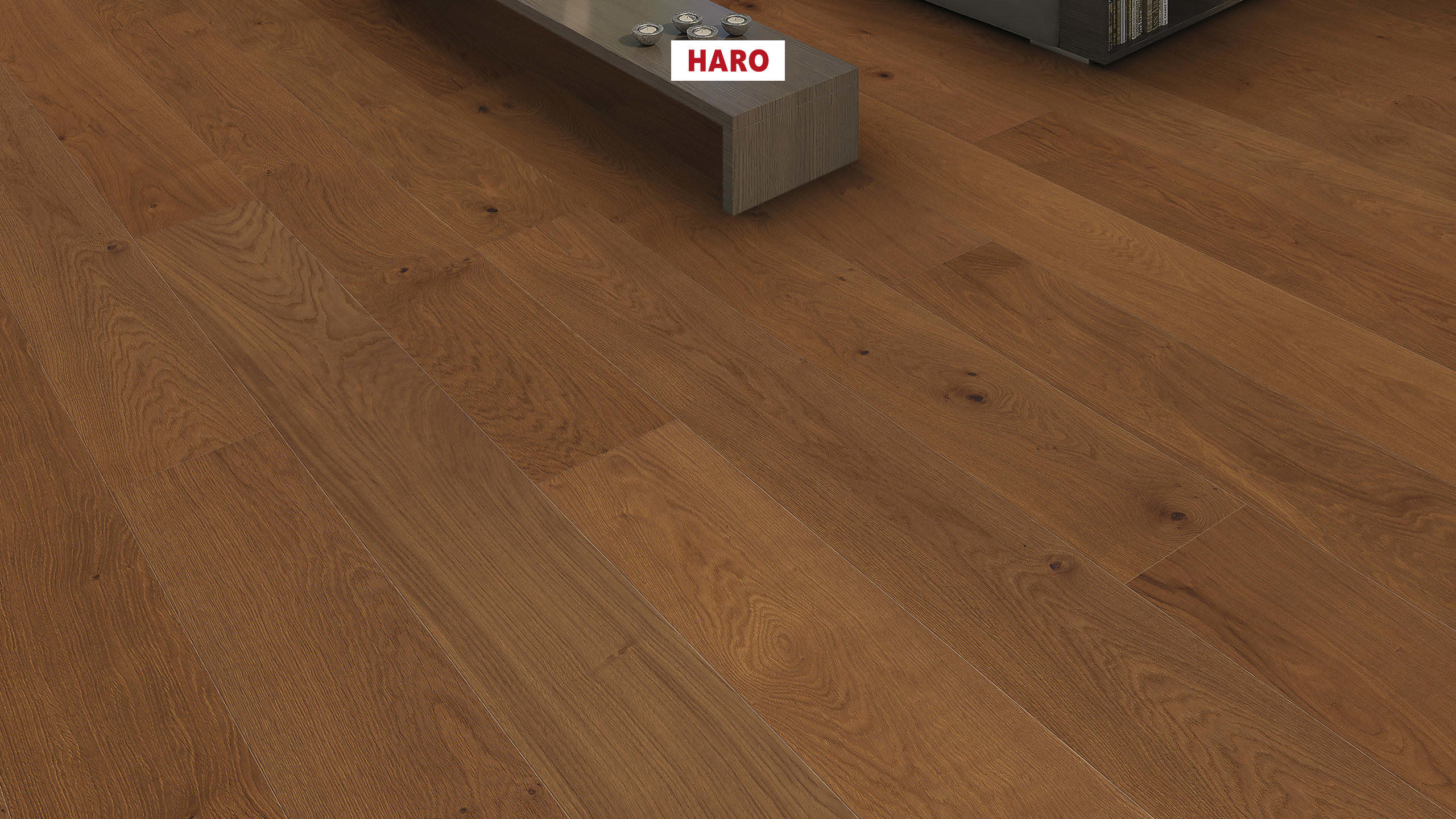 HARO PARQUET 4000 Planche large Plaza 240 4V Chêne fumé Markant brossé naturaDur Top Connect