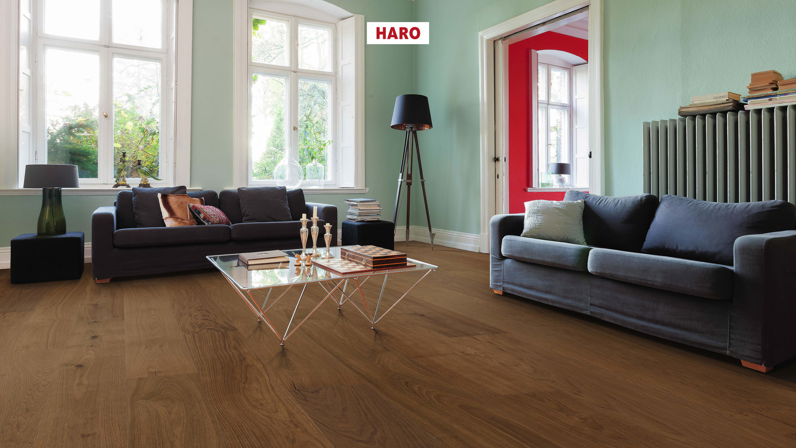 HARO PARQUET 4000 Planche large Plaza 240 4V Chêne fumé Sauvage brossé naturaLin plus Top Connect