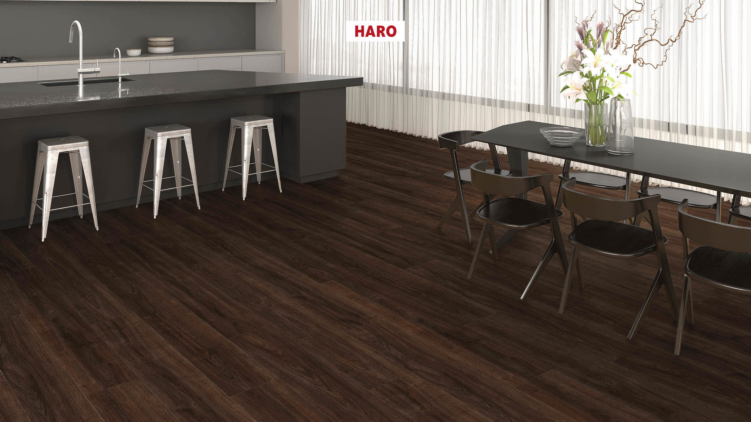 HARO Sol Stratifié TRITTY 200 Aqua Planche large à l'ancienne 4V Chêne Eleganza muscade* authentic Top Connect