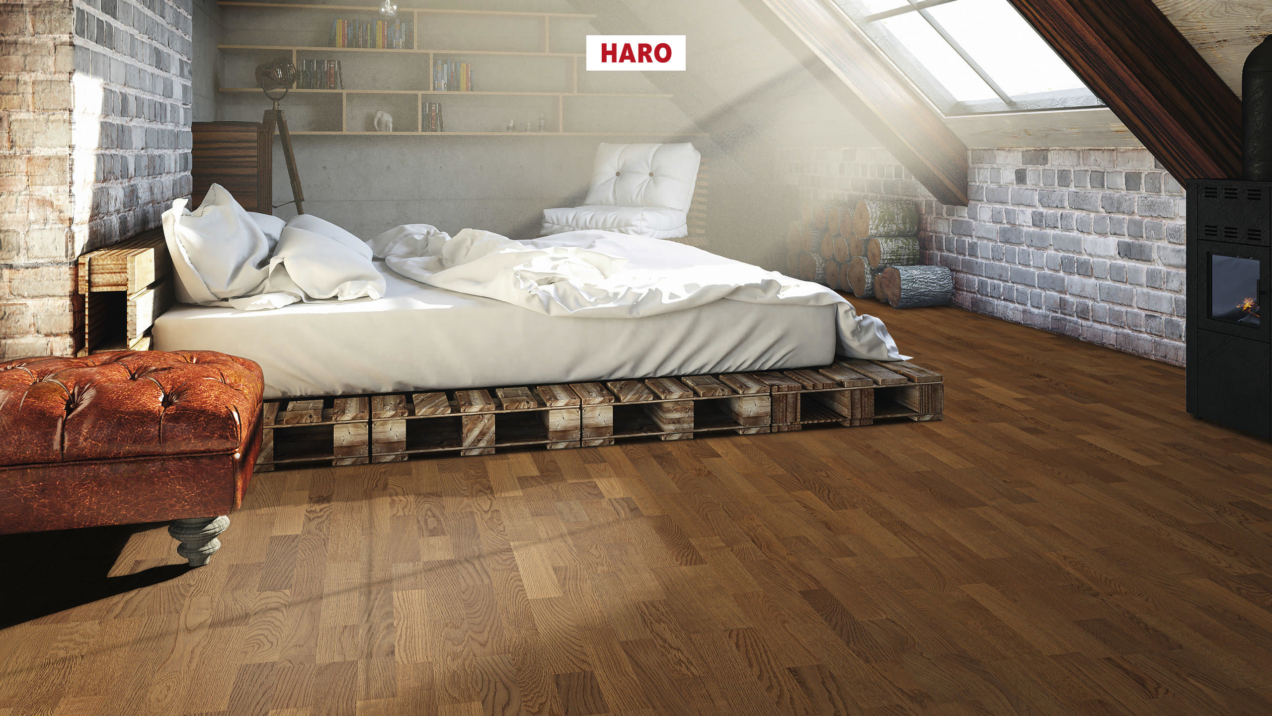 HARO PARQUET 4000 À l'anglaise Chêne fumé Naturale brossé naturaDur Top Connect