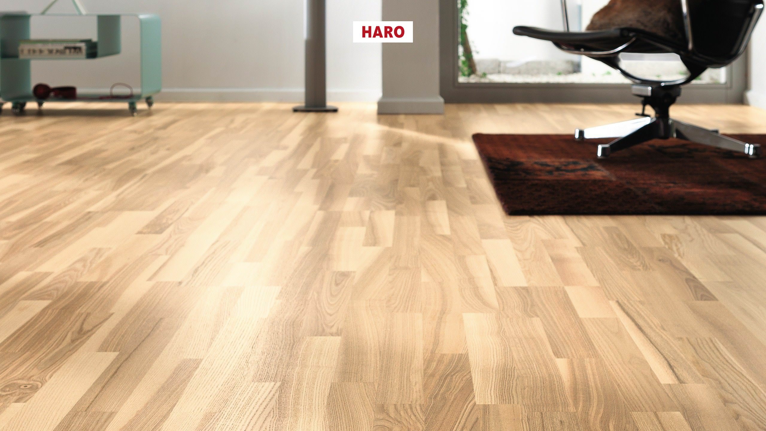 HARO PARQUET 4000 À l'anglaise Chêne blanc clair Family brossé permaDur Top Connect