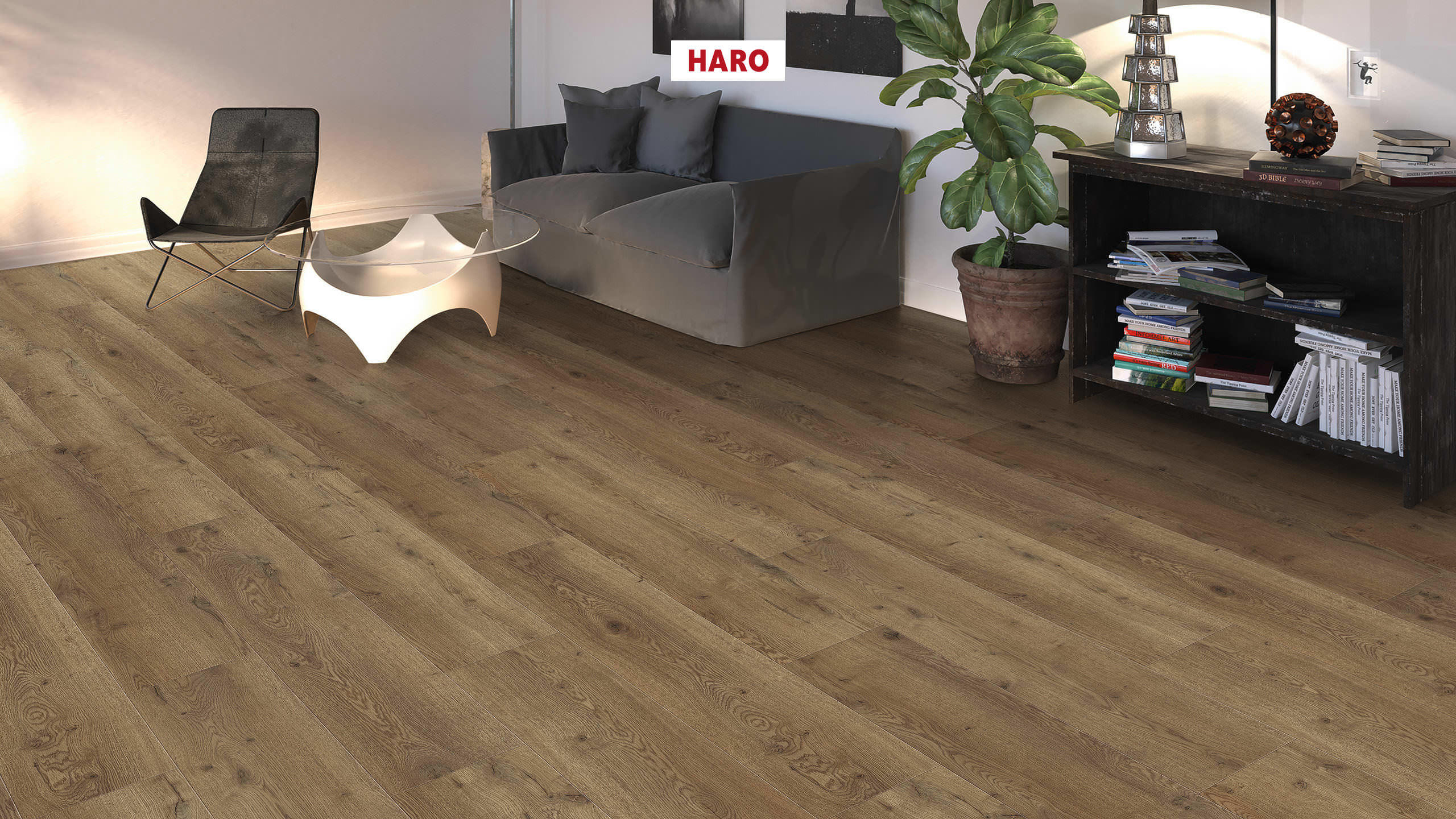 DISANO by HARO LifeAqua Planche large à l'ancienne 4V Chêne Oxford* brossé Top Connect