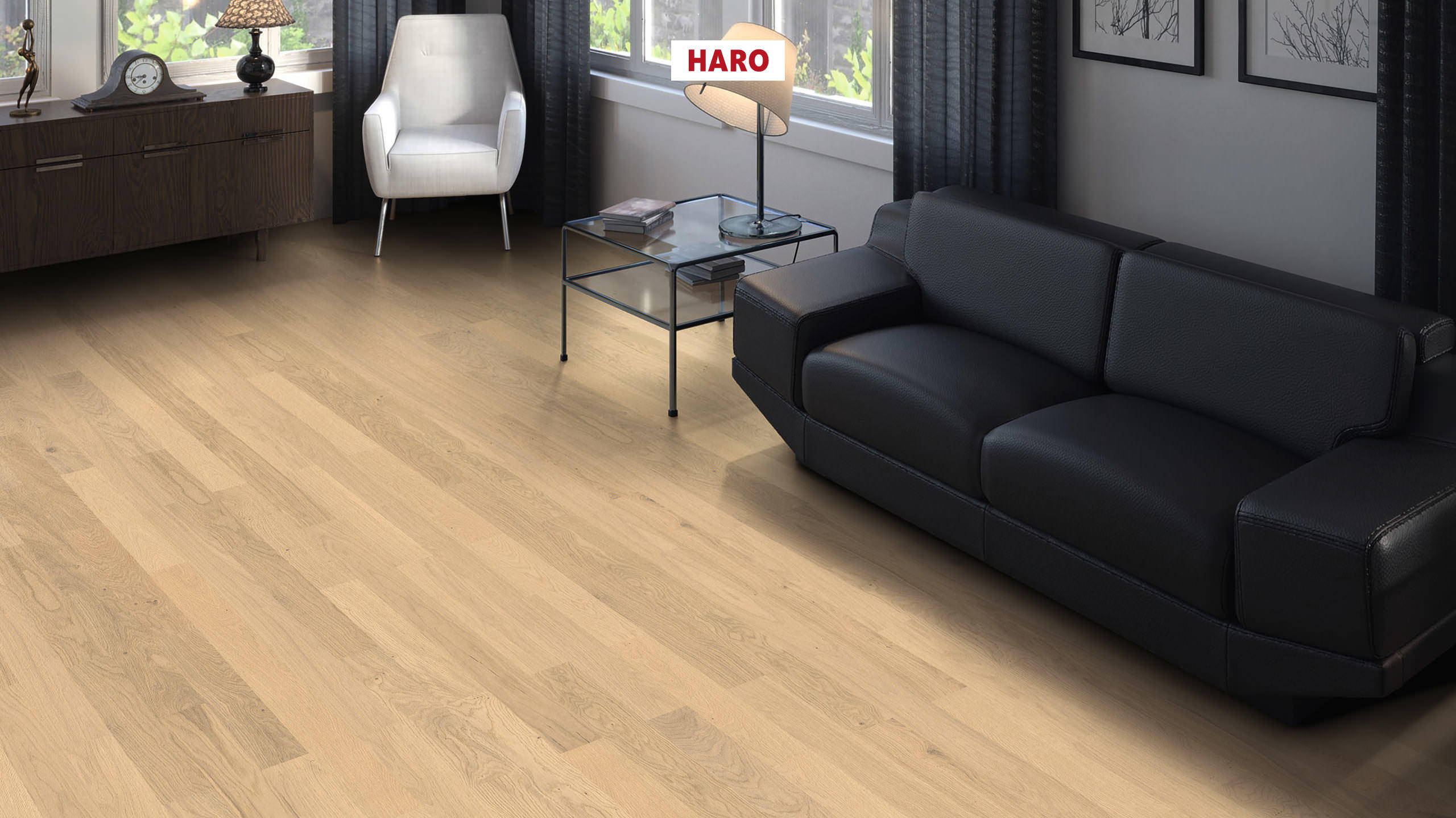 HARO PARQUET 4000 Lame Allegro Chêne invisible Naturale brossé naturaDur Rainure & languette
