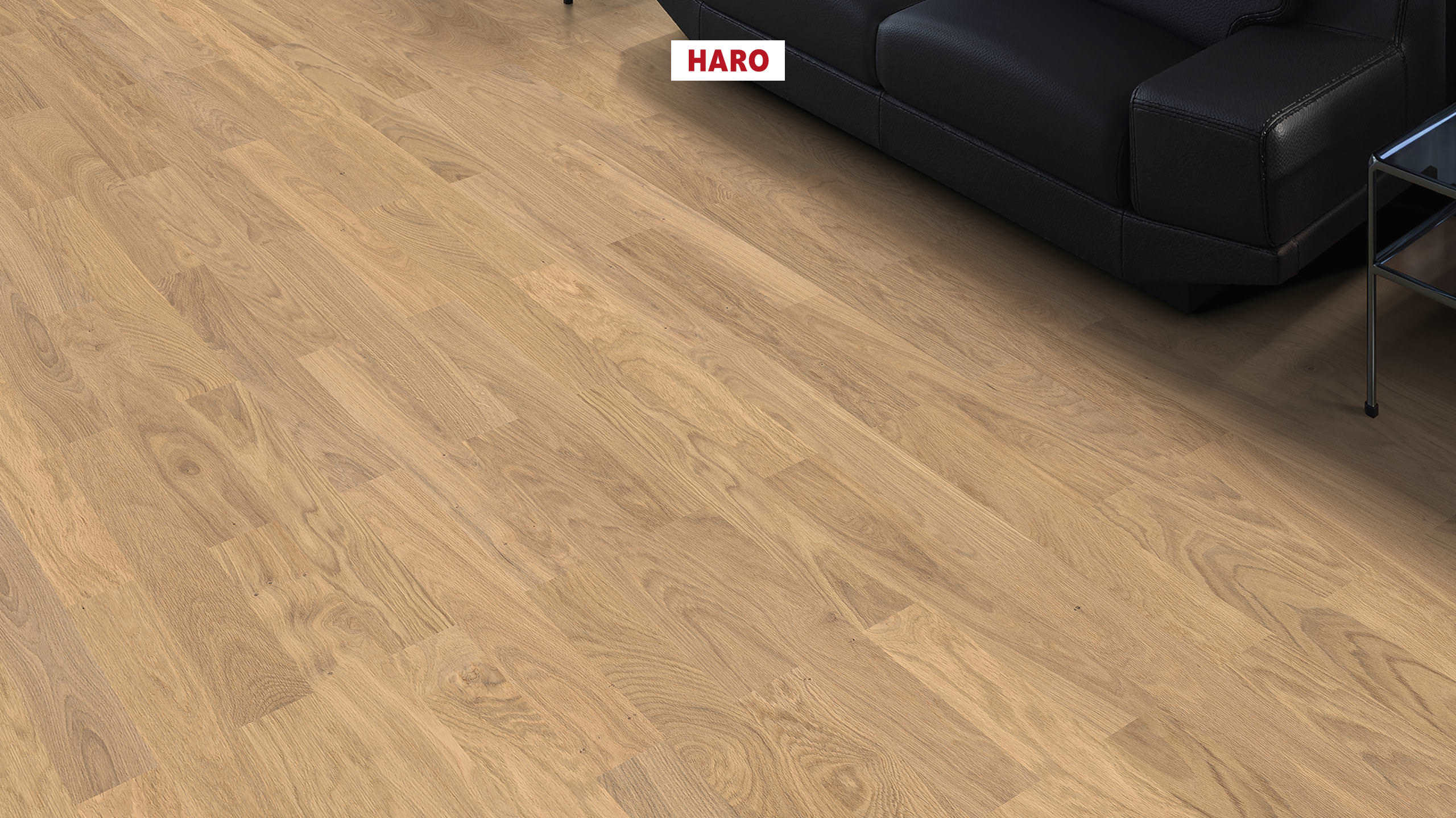 HARO PARQUET 4000 Lame Classico Chêne blanc clair Trend brossé naturaDur Rainure & languette
