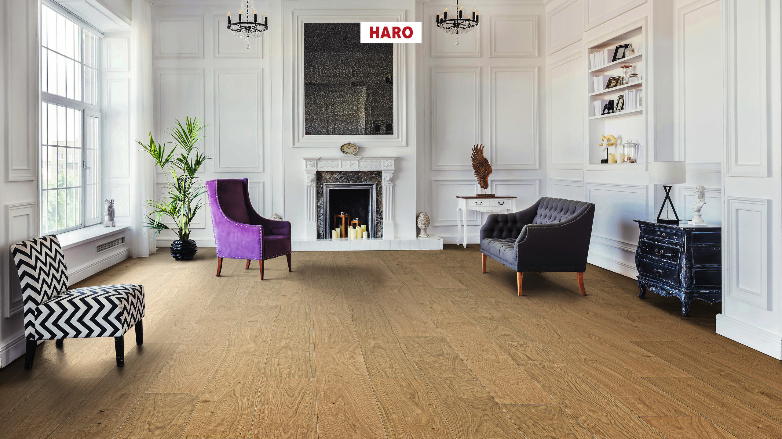 HARO Wood Performance Floor Multivo Planche large 4V Chêne naturel brossé naturaDur plus Top Connect