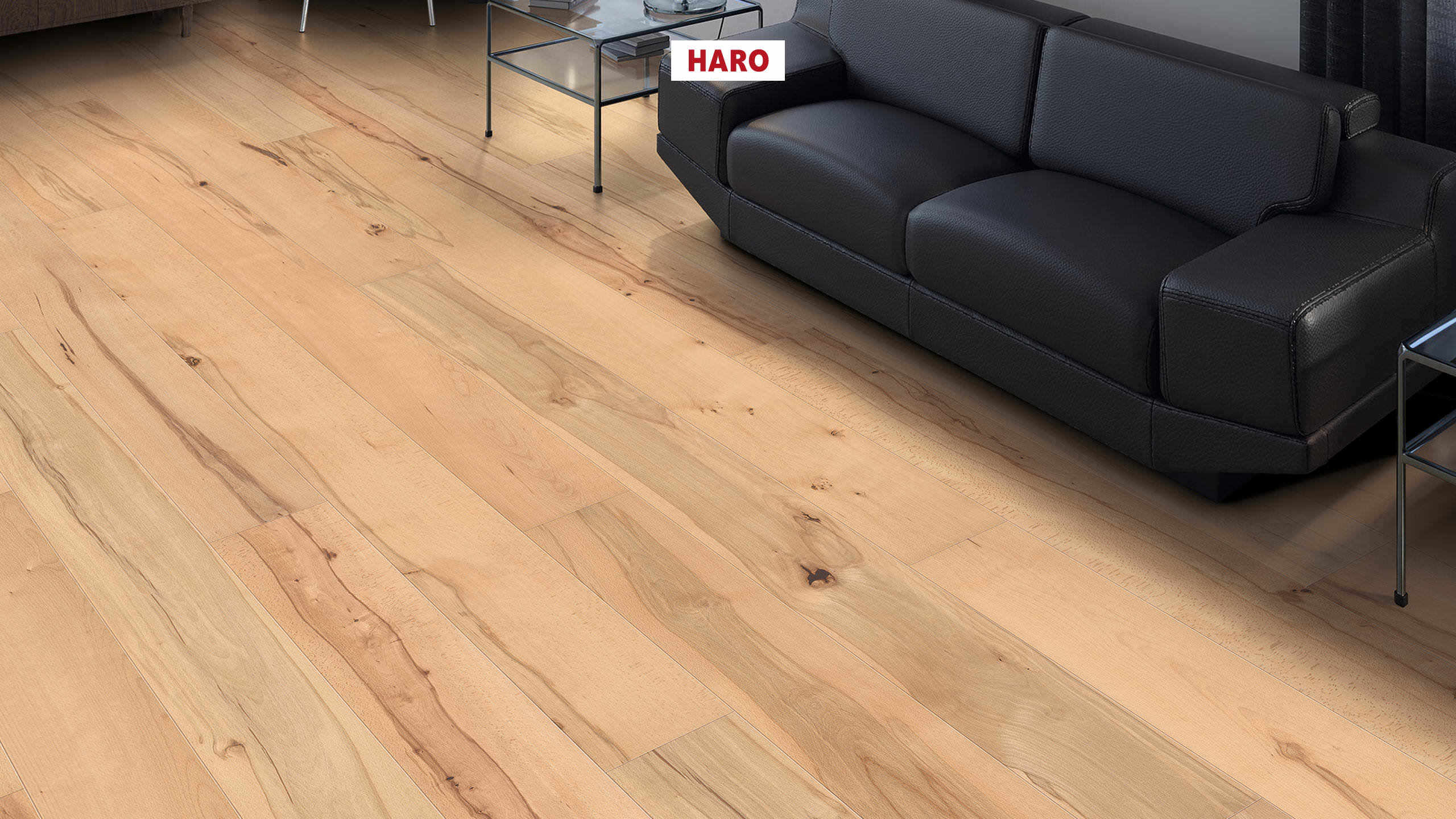 HARO PARQUET 4000 Planche large à l'ancienne 180 4V Hêtre étuvé Universal naturaDur Top Connect