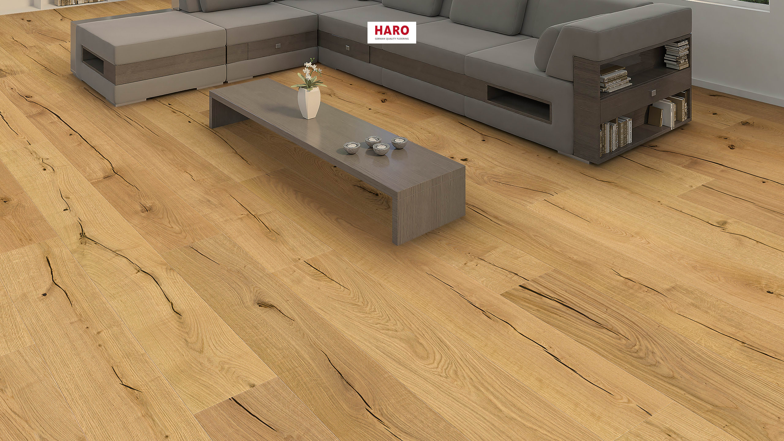 HARO PARQUET 4000 Planche large Plaza 240 4V Chêne Alabama brossé naturaLin plus Top Connect