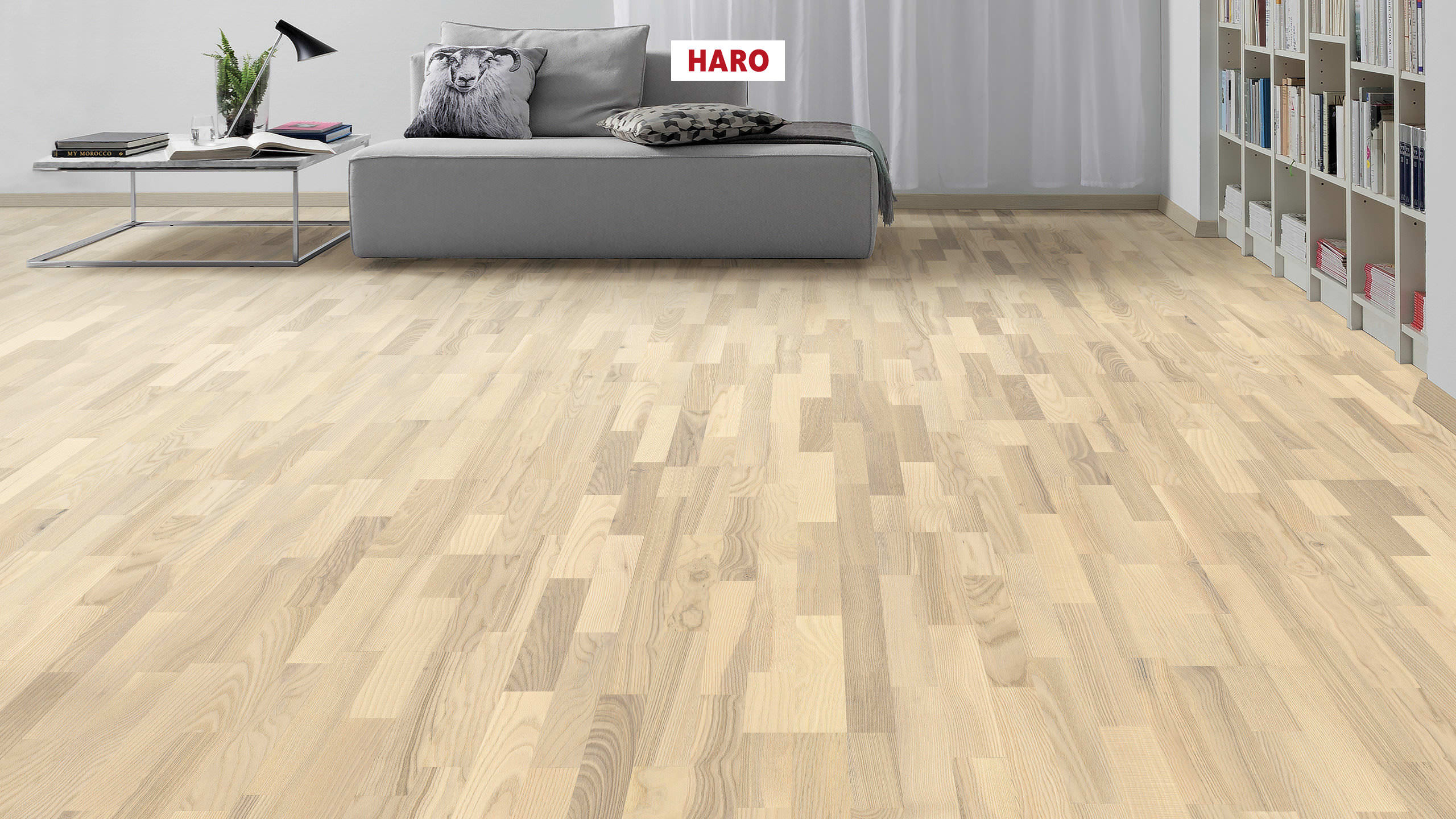 HARO PARQUET 2500 À l'anglaise Frêne blanc clair Favorit brossé naturaDur Top Connect