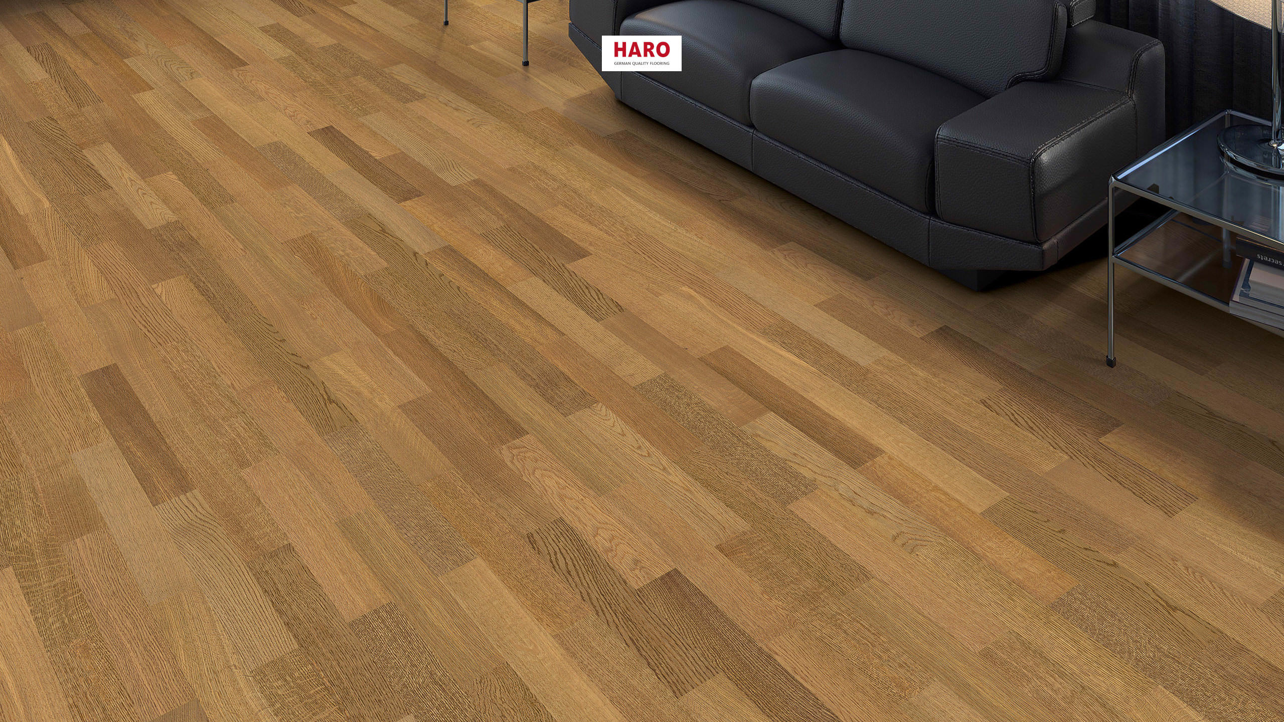 HARO PARQUET 4000 Lame Allegro Chêne fumé léger Trend brossé naturaDur Rainure & languette