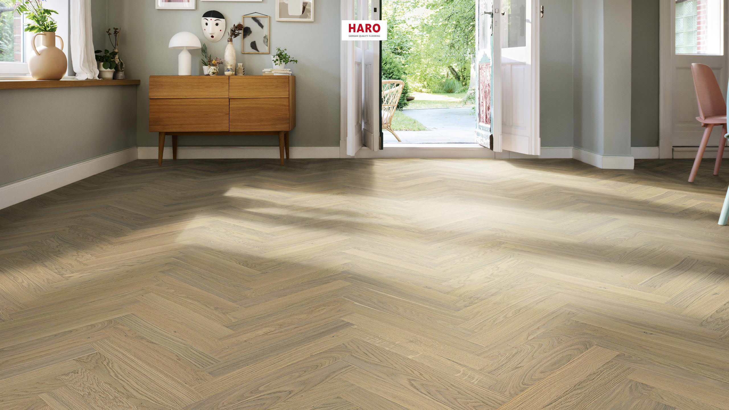 HARO PARQUET 4000 Lame Allegro Chêne blanc clair Objekt naturaDur Rainure & languette
