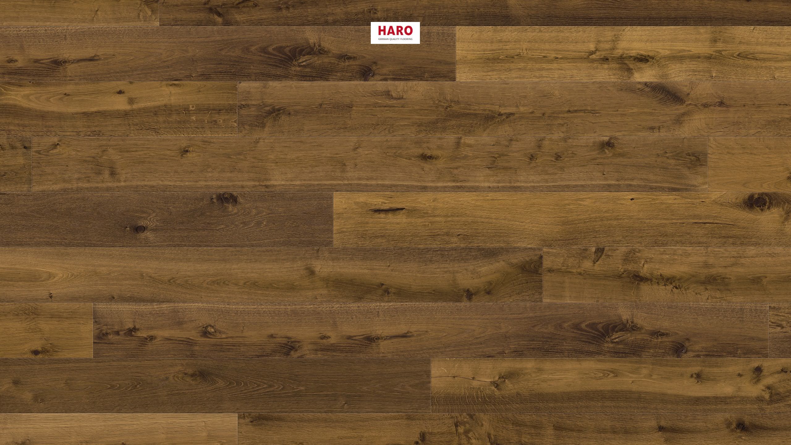 HARO PARQUET 4000 Planche large à l'ancienne 180 4V Chêne fumé léger Sauvage raboté main naturaLin plus Top Connect