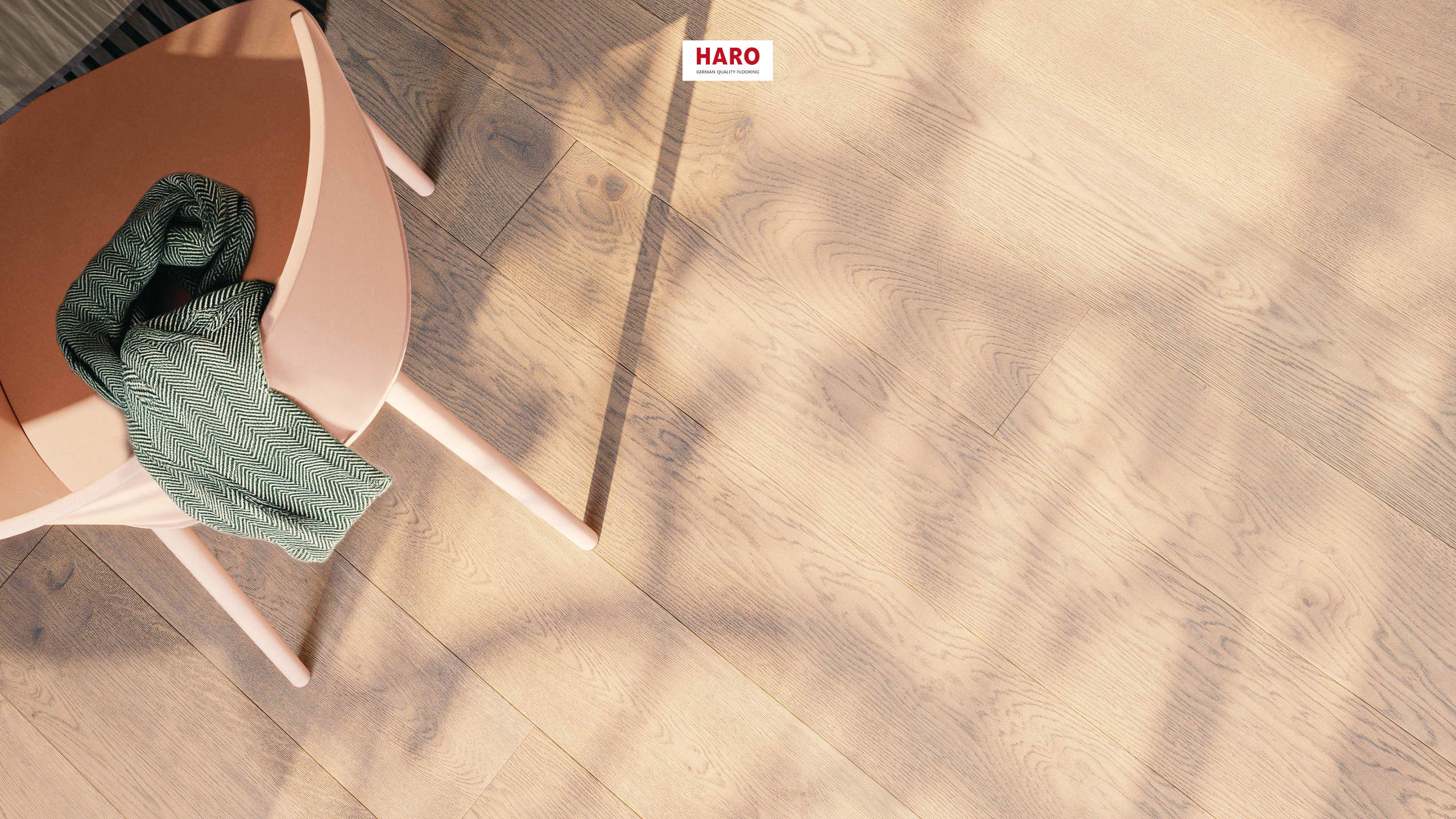 HARO Parquet 4000 Planche large à l'ancienne 180 4V Chêne gris tabac naturel brossé retro huile naturelle Finish Top Connect
