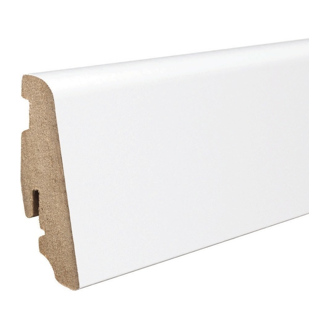Battiscopa a innesto 19 x 58 mm 2,2 m pellicola (su MDF) bianco