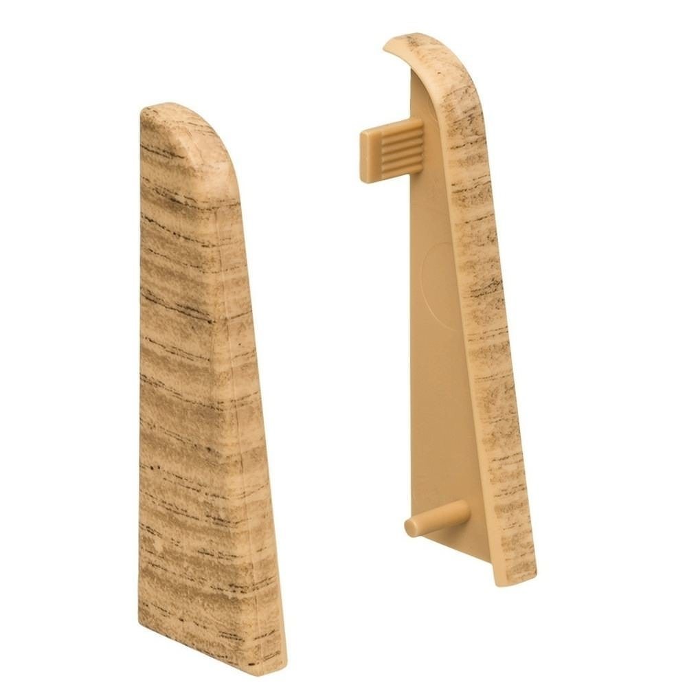 Calotta terminale in plastica per battiscopa ad innesto 19 x 58 mm 2 pz./conf. Rovere*