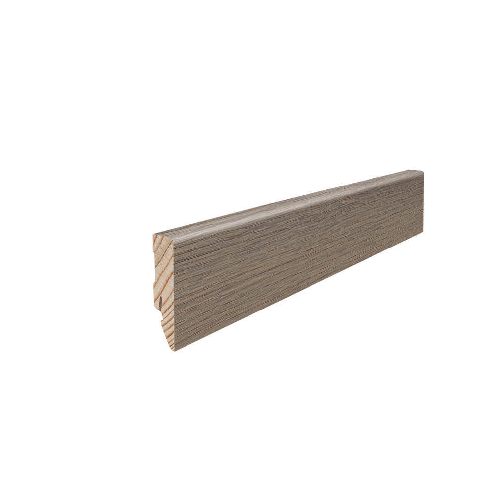 Battiscopa ad innesto di legno massiccio 16 x 58 mm cubo 2,2 m impiallacciato oliato Rovere affumicato bianco puro