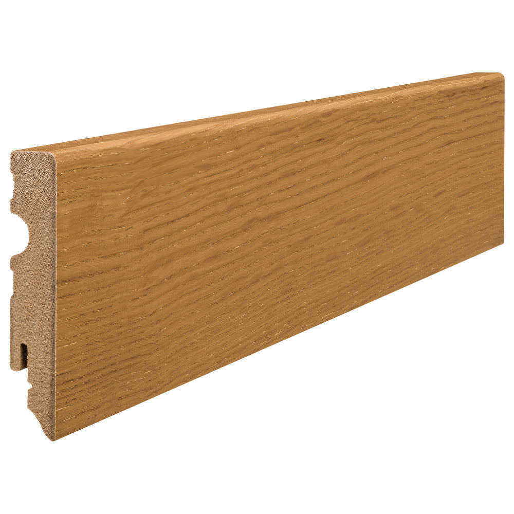 Battiscopa su supporto di MDF 15 x 80 mm cubo 2,2 m impiallacciato oliato Rovere