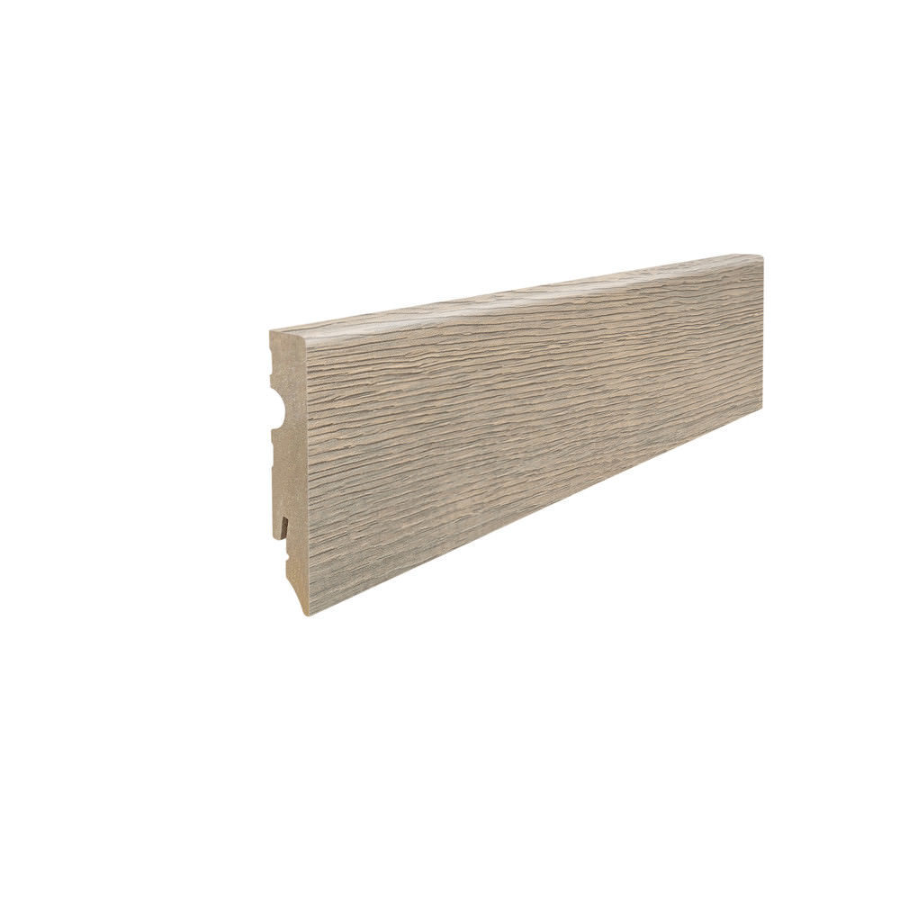 Battiscopa a innesto 15 x 80 mm cubo 2,2 m pellicola (su MDF) Rovere Bergamo bianco antico*