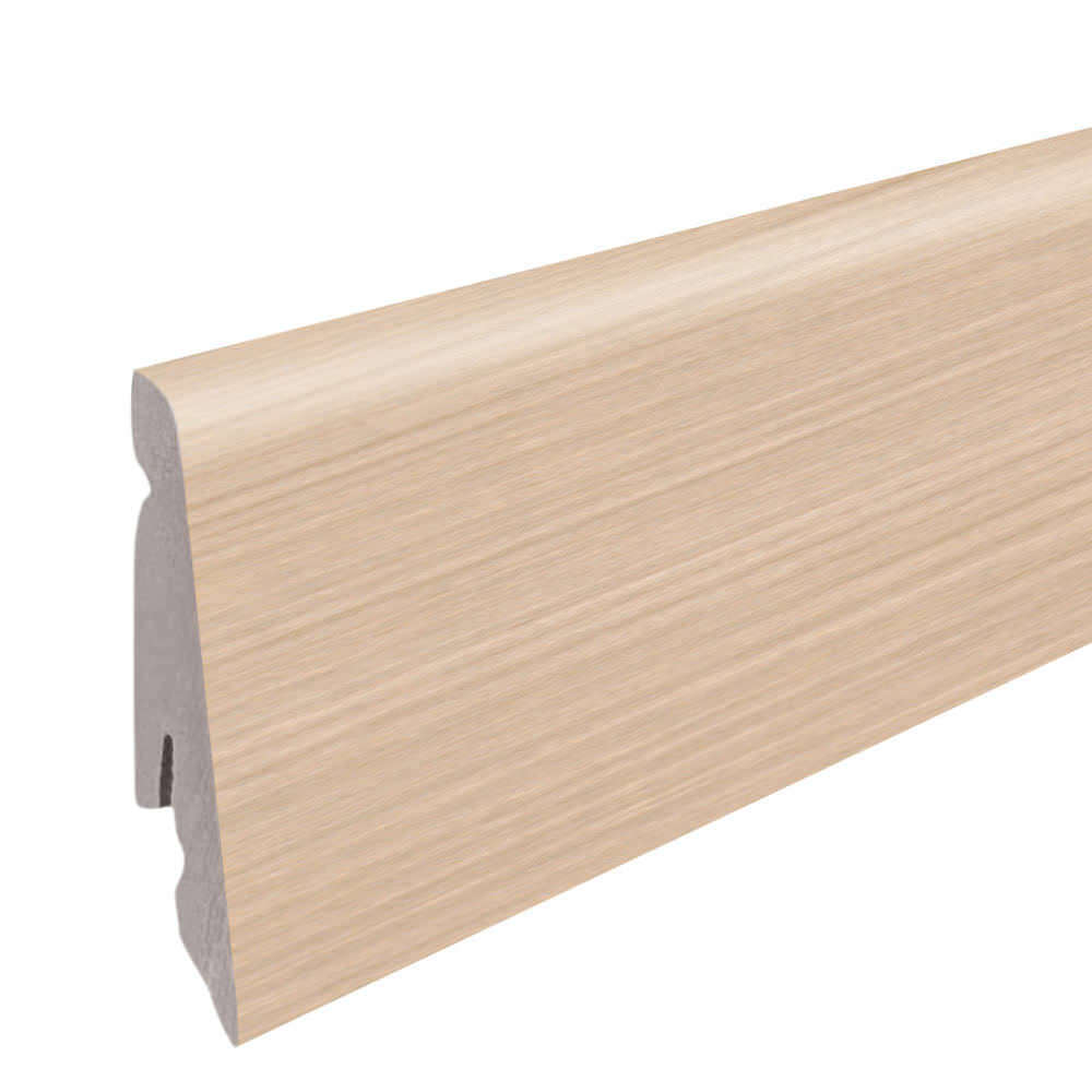 Battiscopa a innesto 19 x 58 mm 2,2 m pellicola (su MDF) Acero*