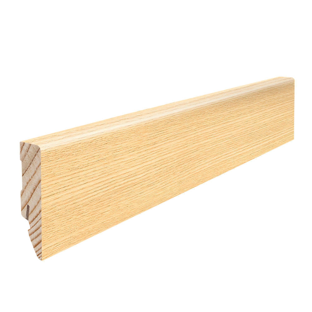 Battiscopa ad innesto di legno massiccio 16 x 58 mm cubo 2,2 m impiallacciato oliato Frassino invisible spazzolato