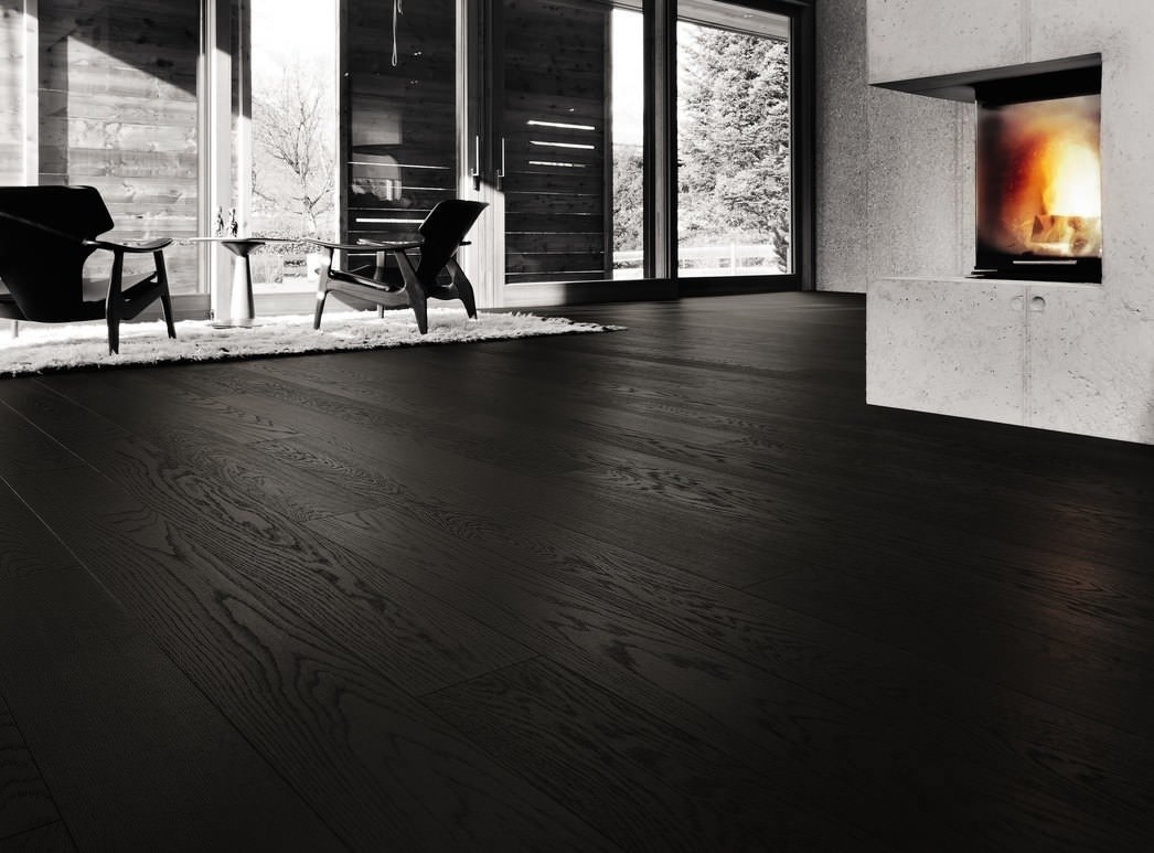 parkettmanufaktur by HARO 4000 Plancia 4B Rovere nero carbone Selectiv spazzolato oleovera Top Connect