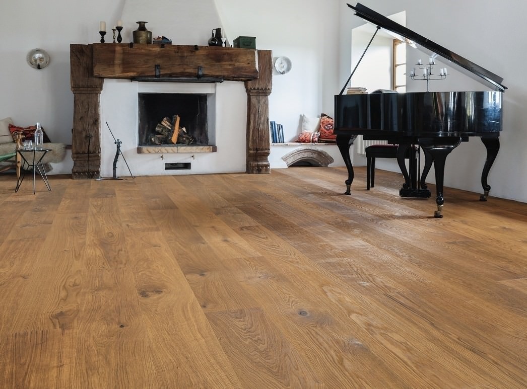 HARO PARQUET 4000 Plancia Plaza 240 4B Rovere anticato Universal spazzolato alpino naturaLin plus Top Connect