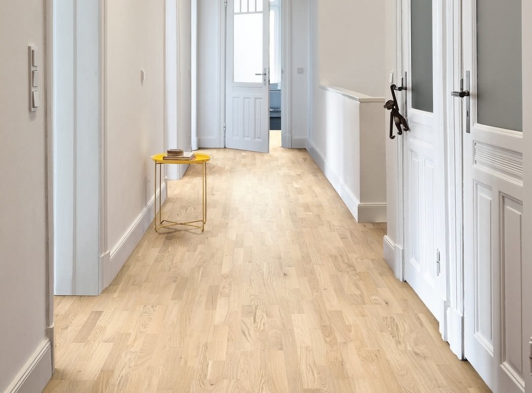HARO PARQUET 3500 HDF 3-strip Rovere bianco chiaro Favorit spazzolato permaDur Top Connect