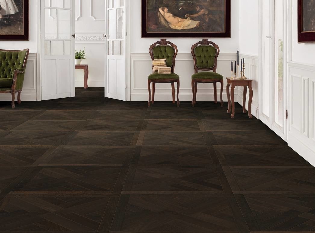 parkettmanufaktur by HARO 18 mm Quadretto St. Andrew 4B Rovere testa di moro oleovera Maschio/femmina