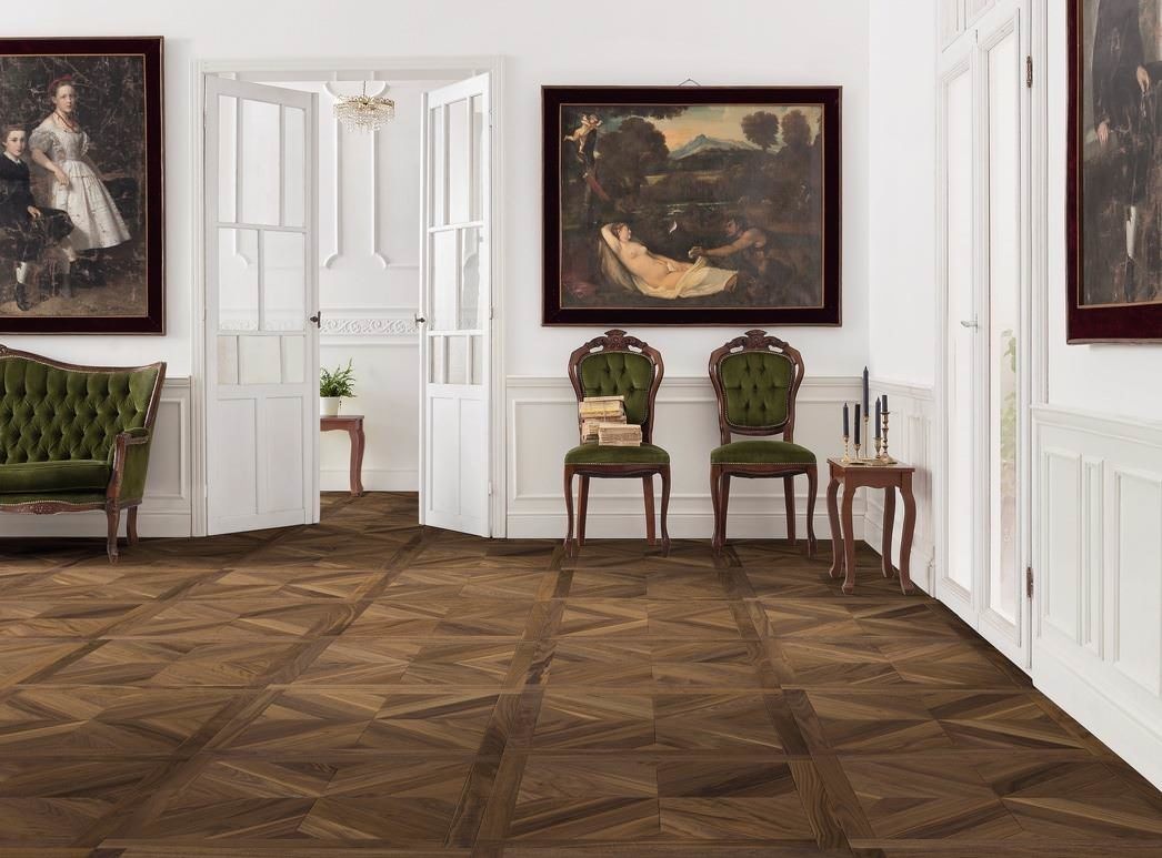 parkettmanufaktur by HARO 18 mm Quadretto Central 4B Noce americano oleovera Maschio/femmina