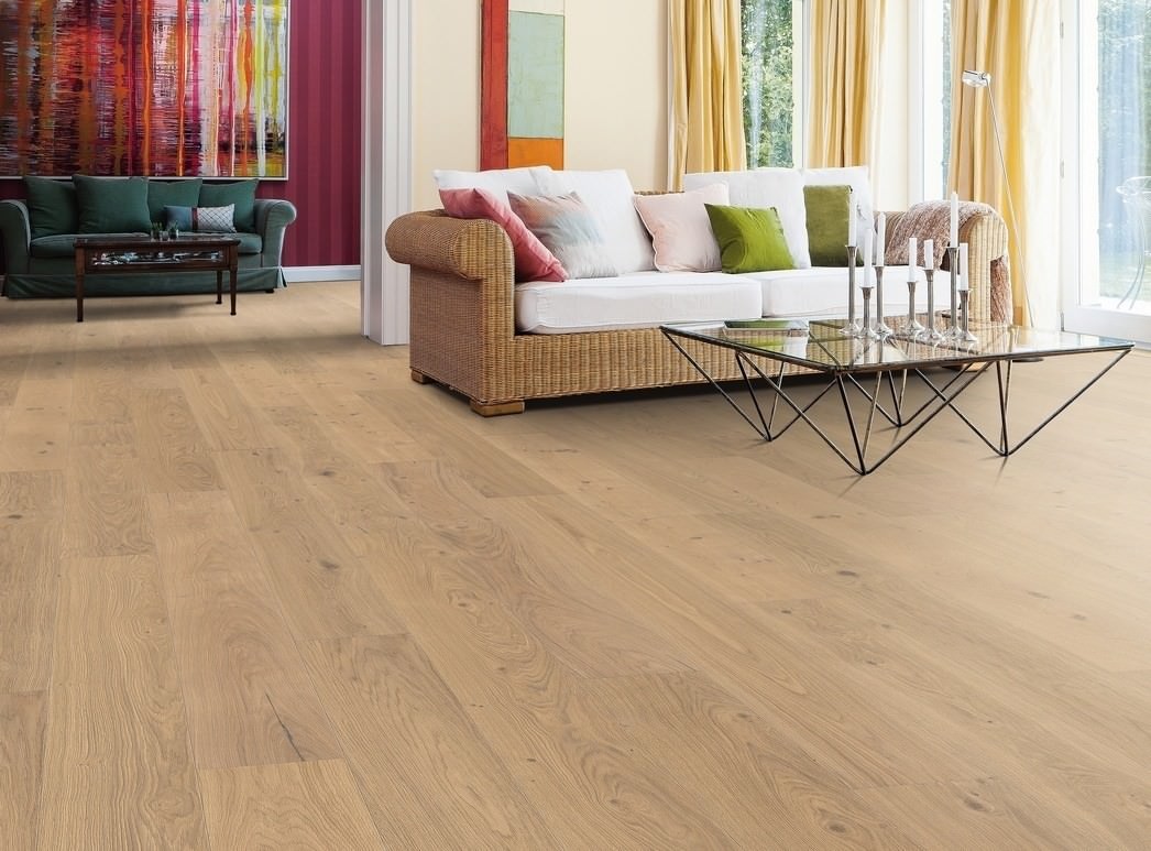 HARO PARQUET 4000 Plancia Plaza 240 4B Rovere bianco puro Universal spazzolato alpino naturaLin plus Top Connect