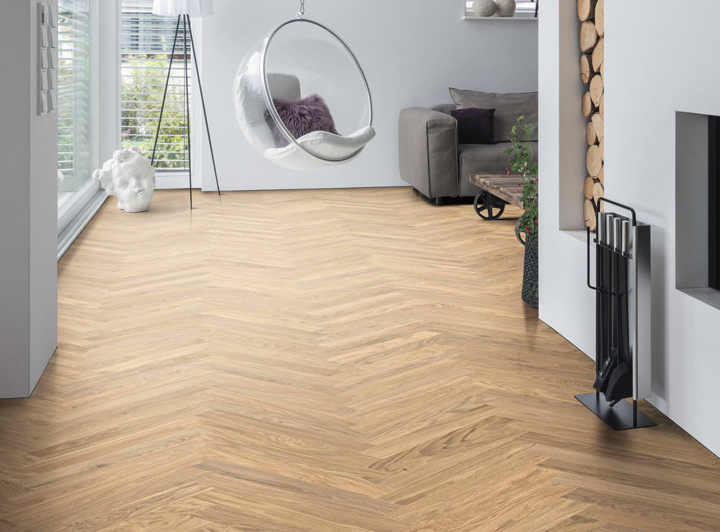 HARO PARQUET 4000 Listone Prestige Rovere bianco chiaro Markant spazzolato naturaDur Maschio/femmina