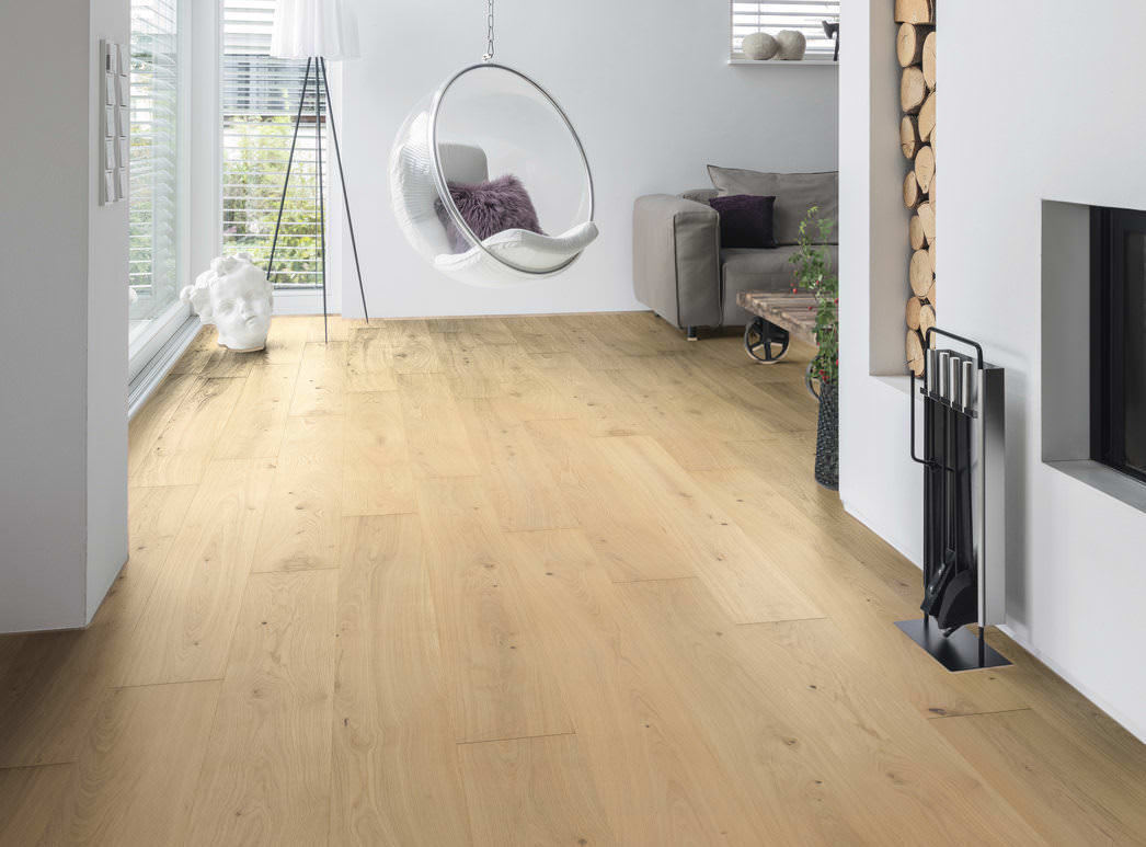 HARO PARQUET 4000 Plancia Plaza 240 4B Rovere bianco chiaro Markant spazzolato naturaLin plus Top Connect