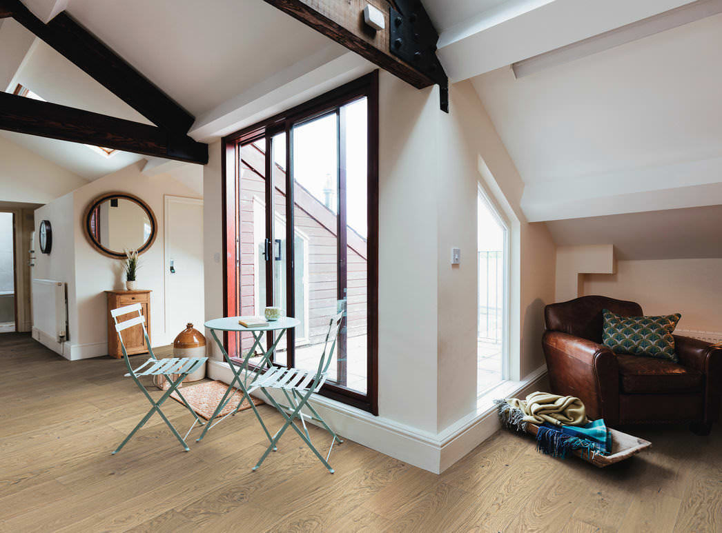 HARO PARQUET 4000 Plancia Plaza 240 4B Rovere bianco chiaro Sauvage spazzolato naturaLin plus Top Connect