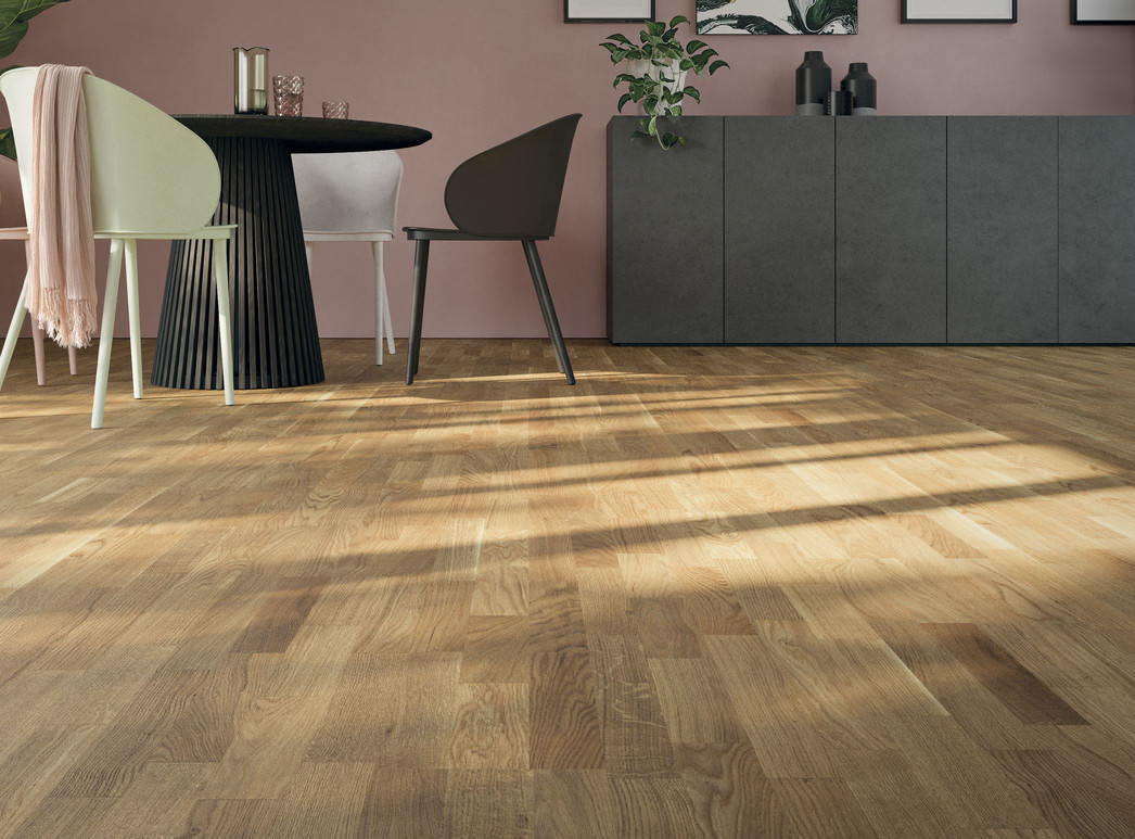Immagine da 3-strip Rovere Vivace spazzolato