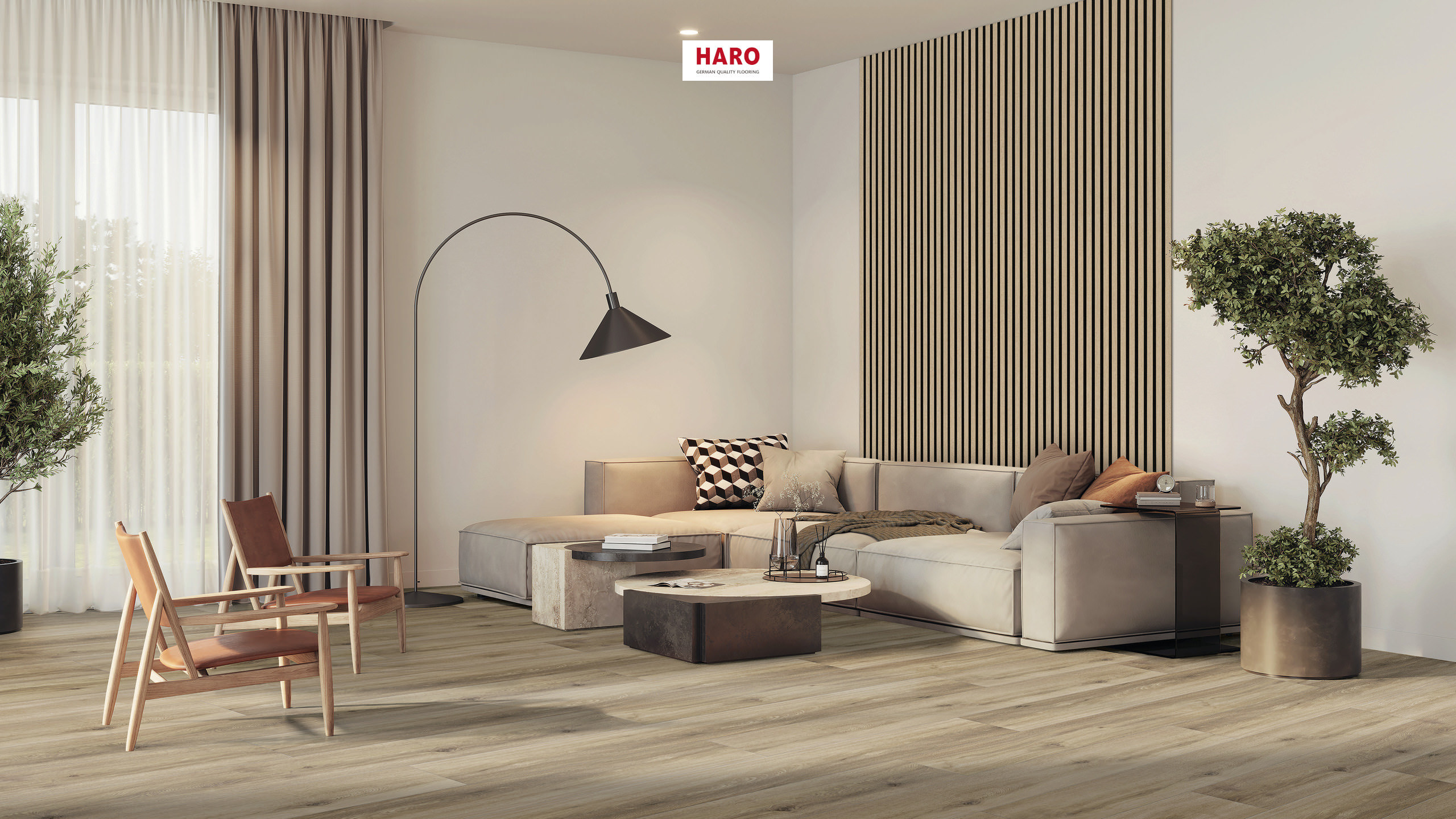 HARO WALL 12 mm Design Stripe Rovere impiallacciato Natur