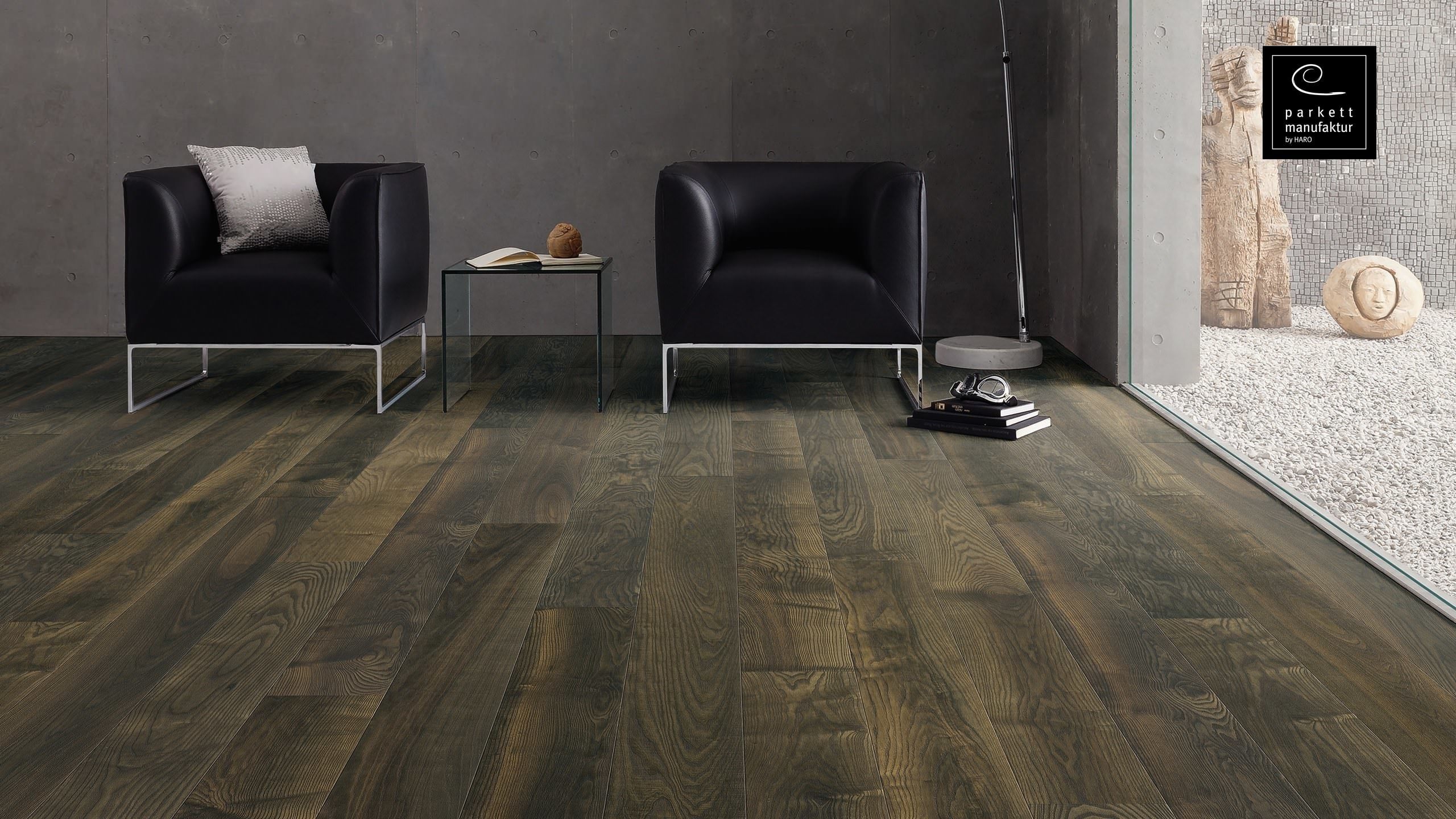 parkettmanufaktur by HARO 4000 Plancia 4B Frassino grigio olivo Expressiv spazzolato oleovera Top Connect