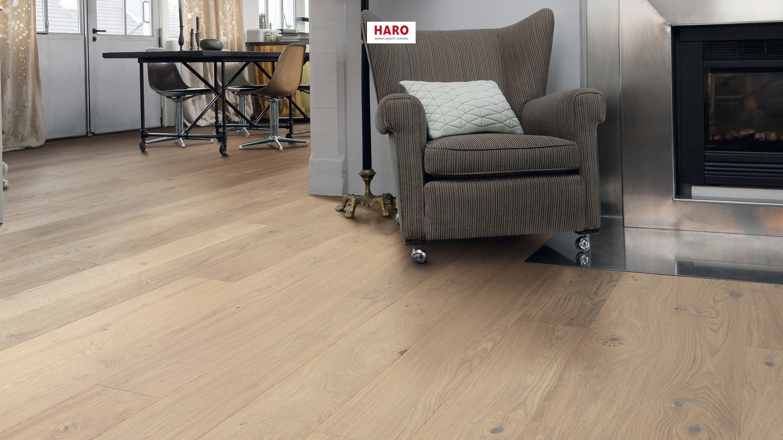 HARO PARQUET 4000 Plancia 180 4B Rovere bianco puro Sauvage spazzolato naturaLin plus Top Connect