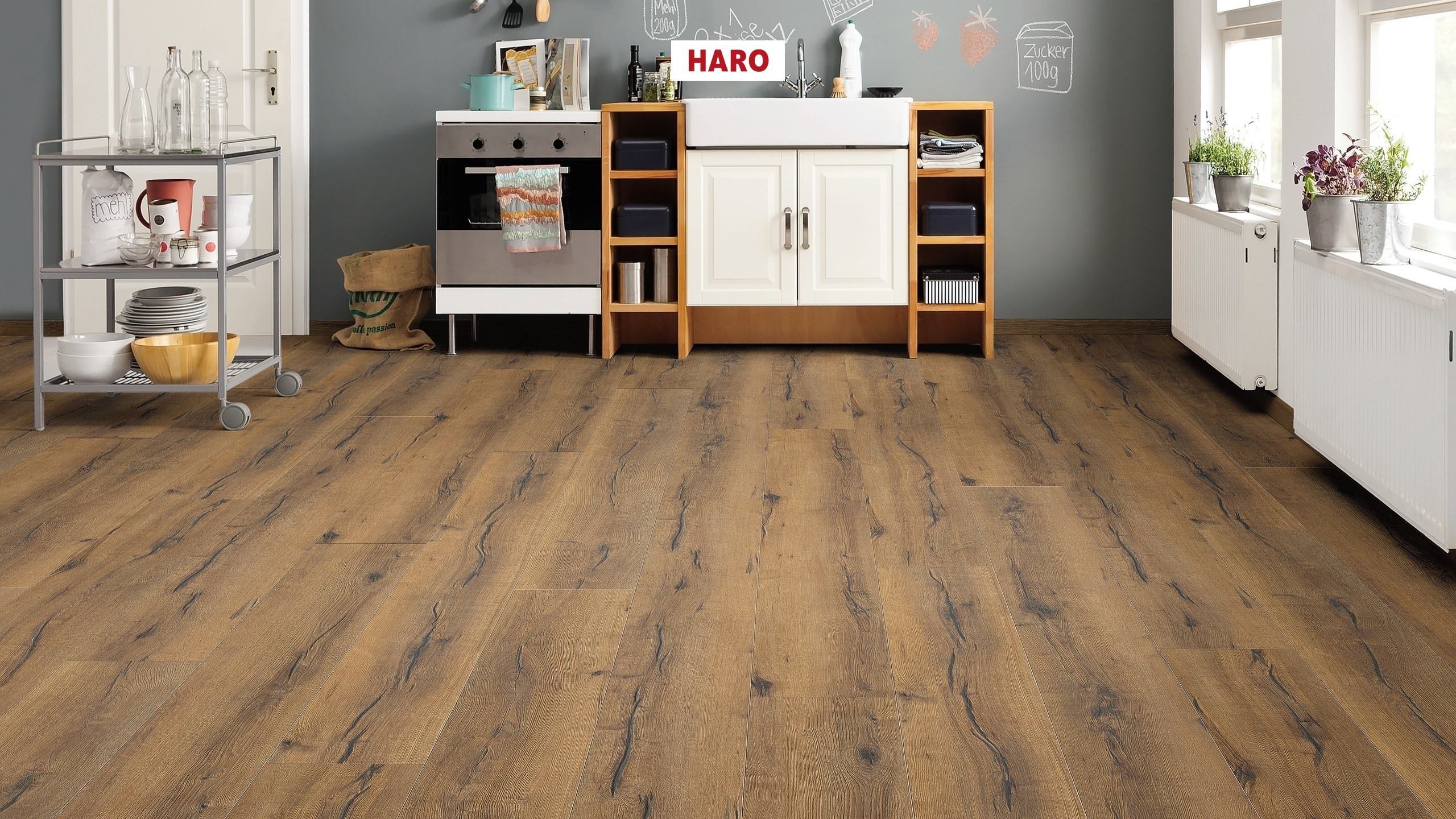 HARO Pavimento in laminato TRITTY 100 Gran Via 4B Rovere italica anticato* authentic Silent Pro Top Connect
