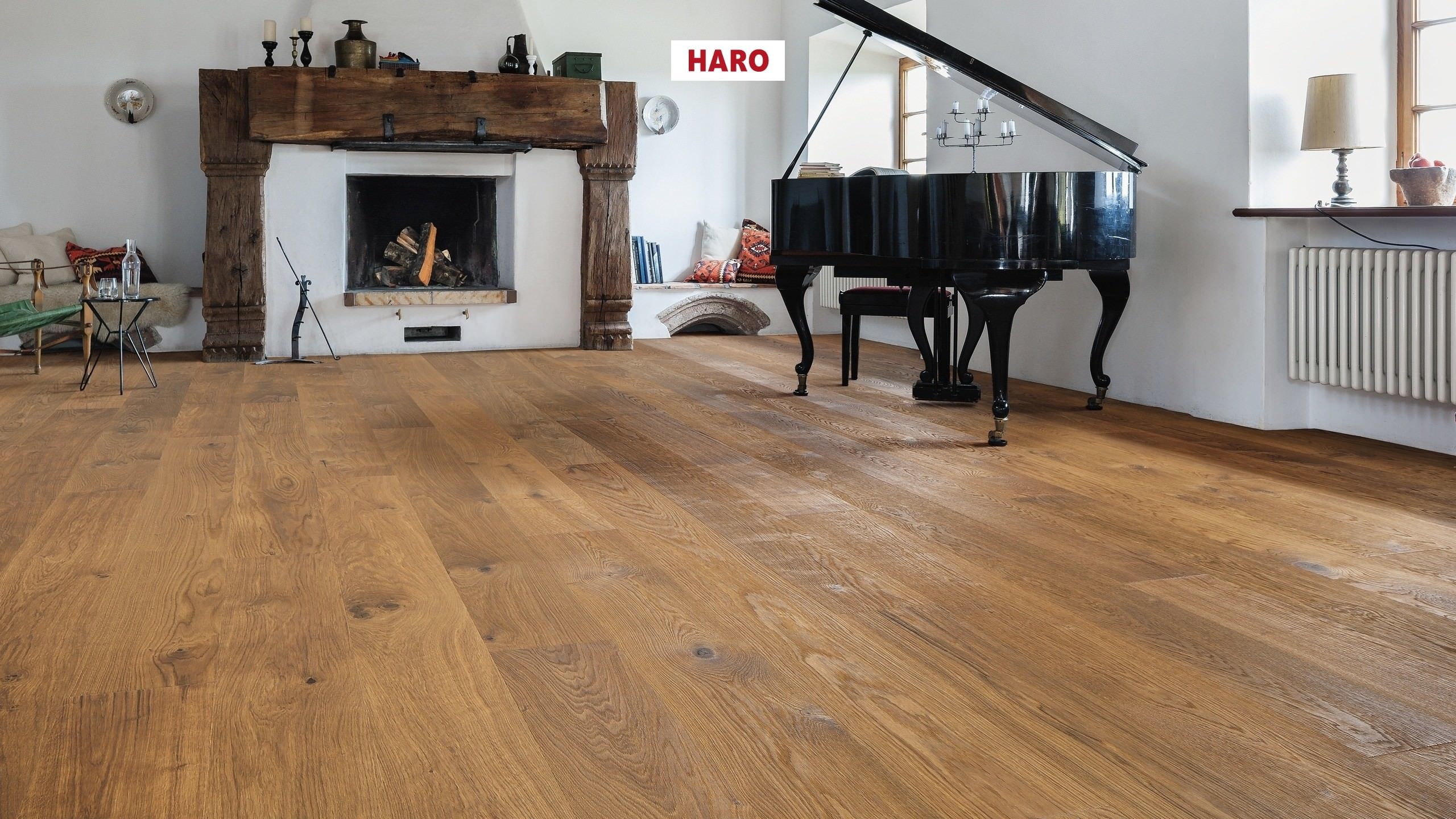 HARO PARQUET 4000 Plancia Plaza 240 4B Rovere anticato Universal spazzolato alpino naturaLin plus Top Connect