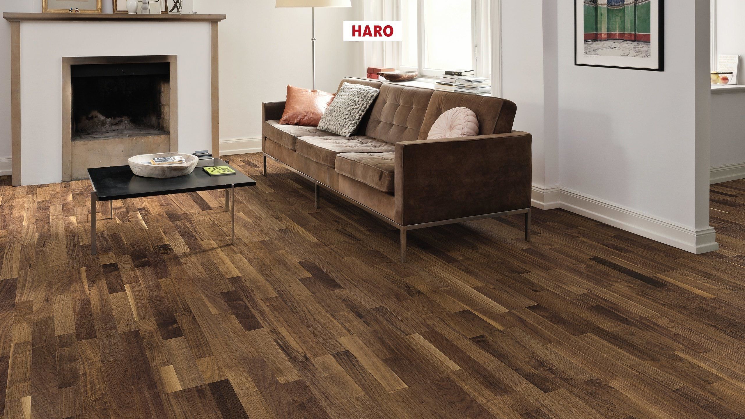 HARO PARQUET 3500 HDF 3-strip Noce americano Favorit permaDur Top Connect